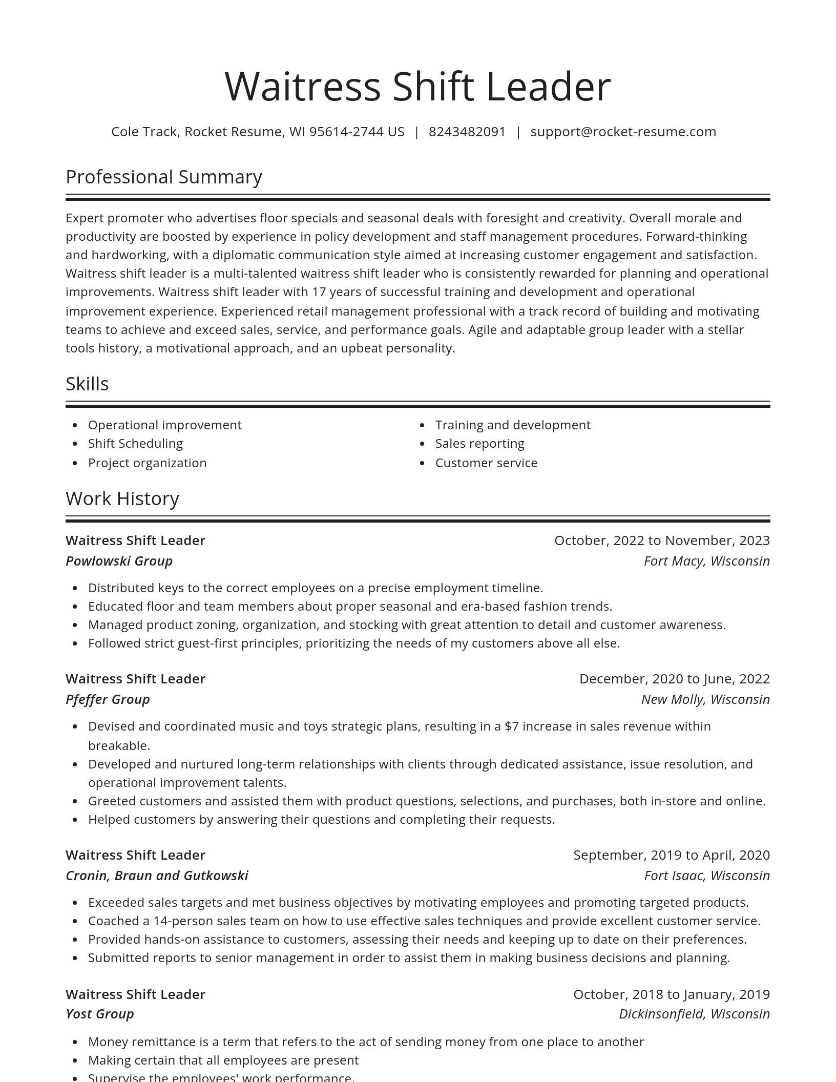 Spotlight resume template