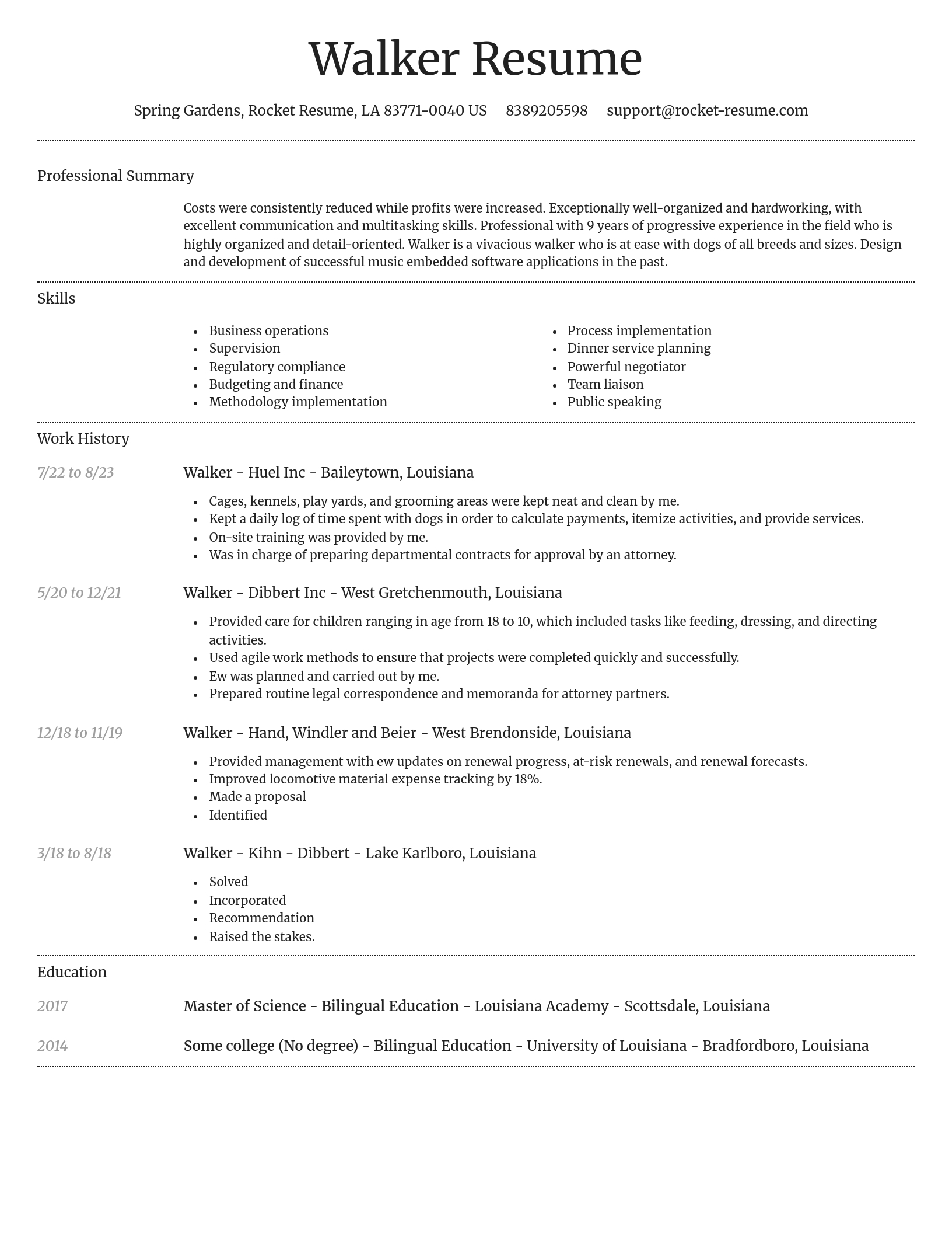 Dignified resume template
