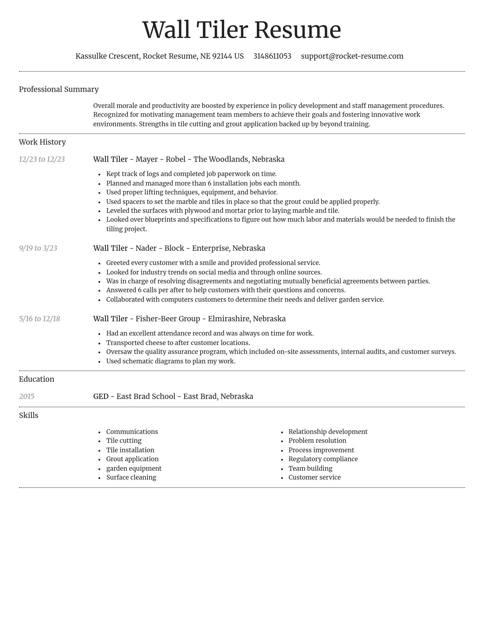 Dignified resume template