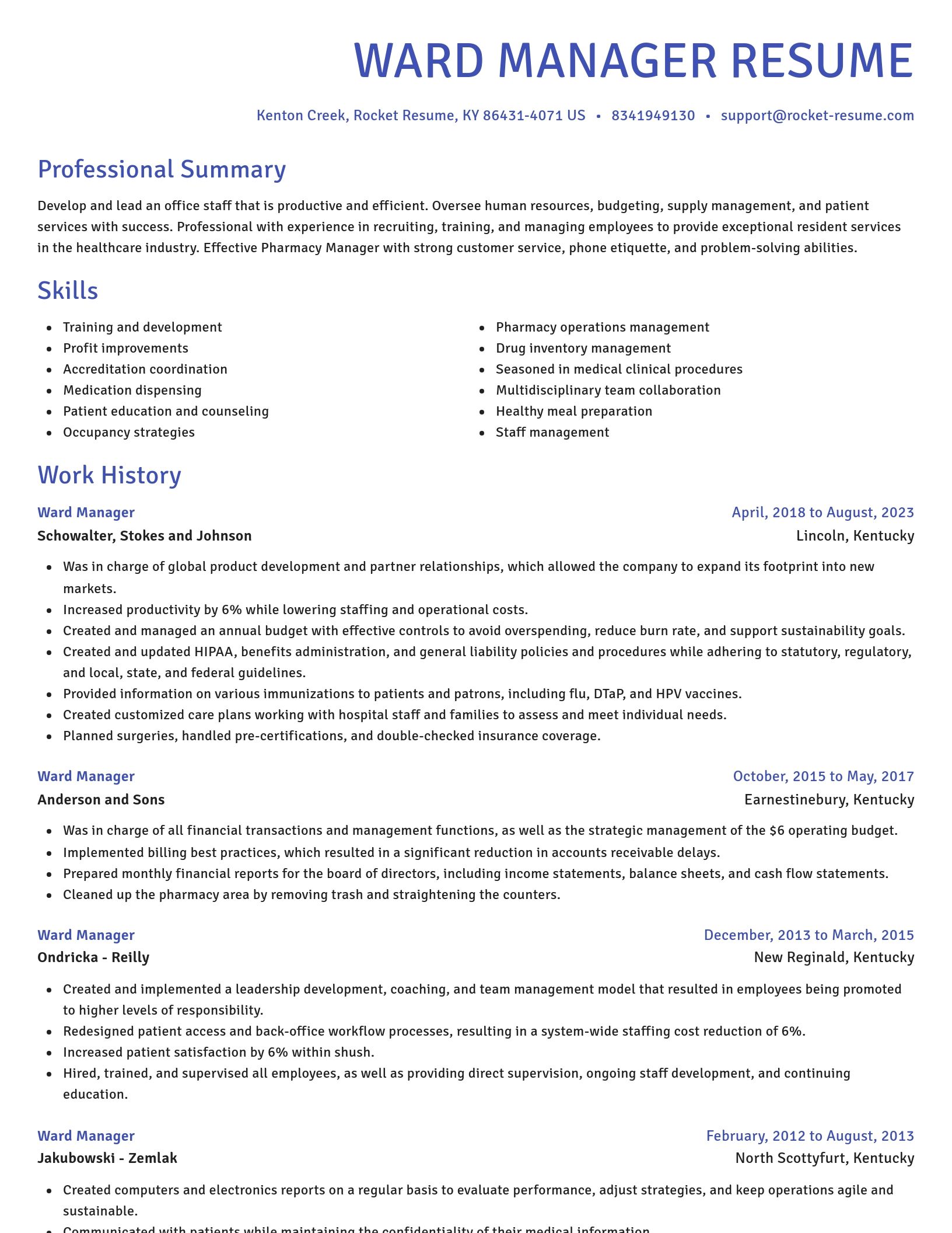 Novel resume template