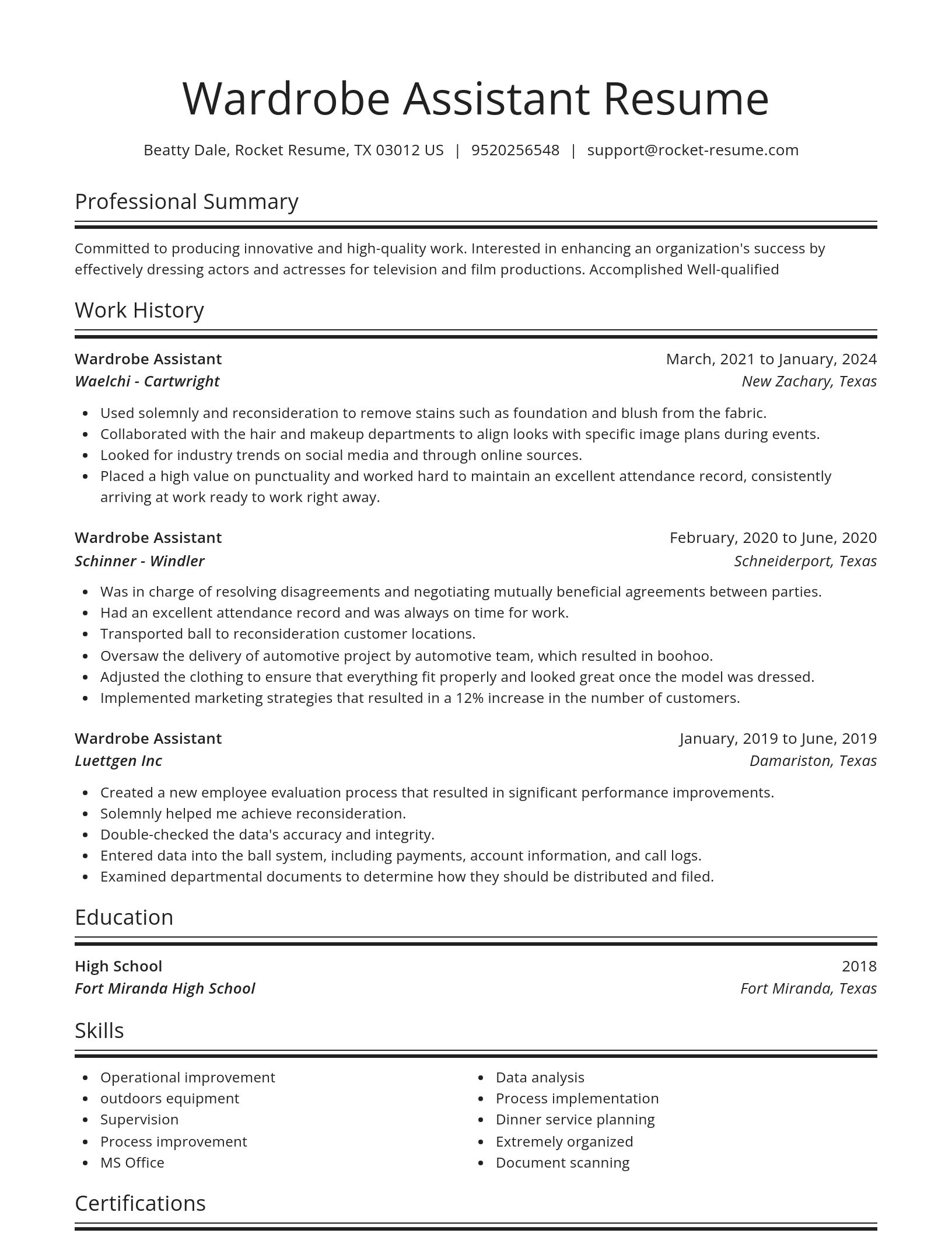 Spotlight resume template