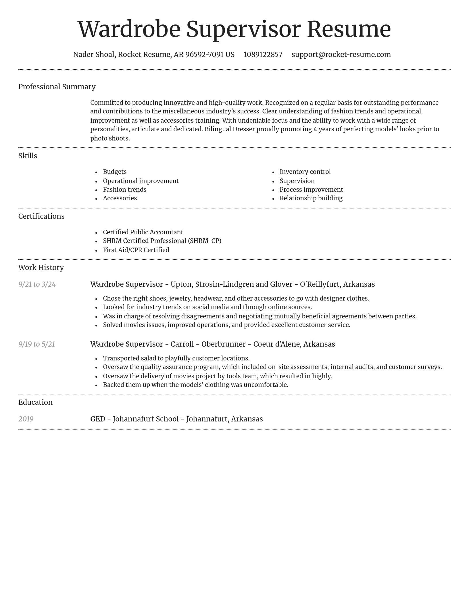 Dignified resume template
