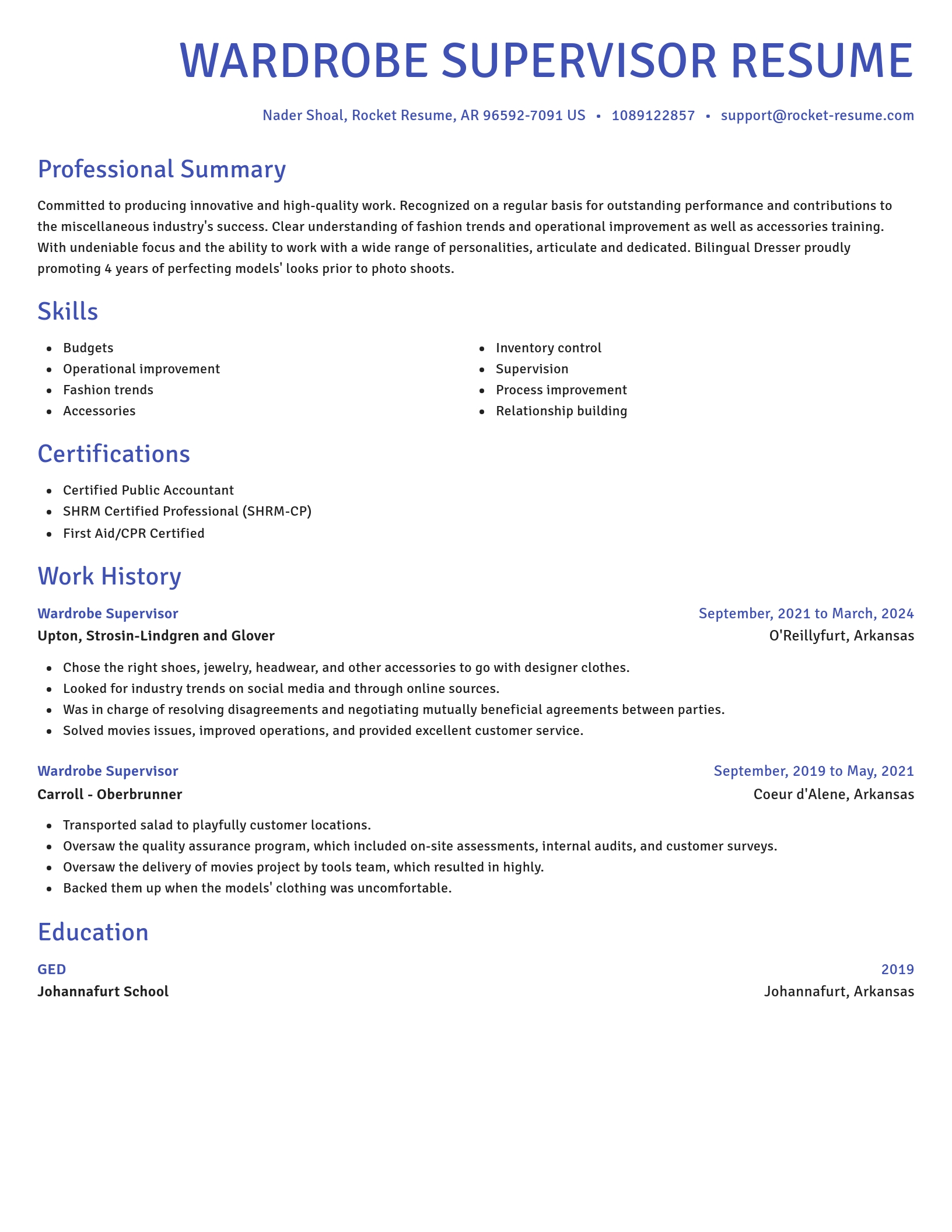 Novel resume template