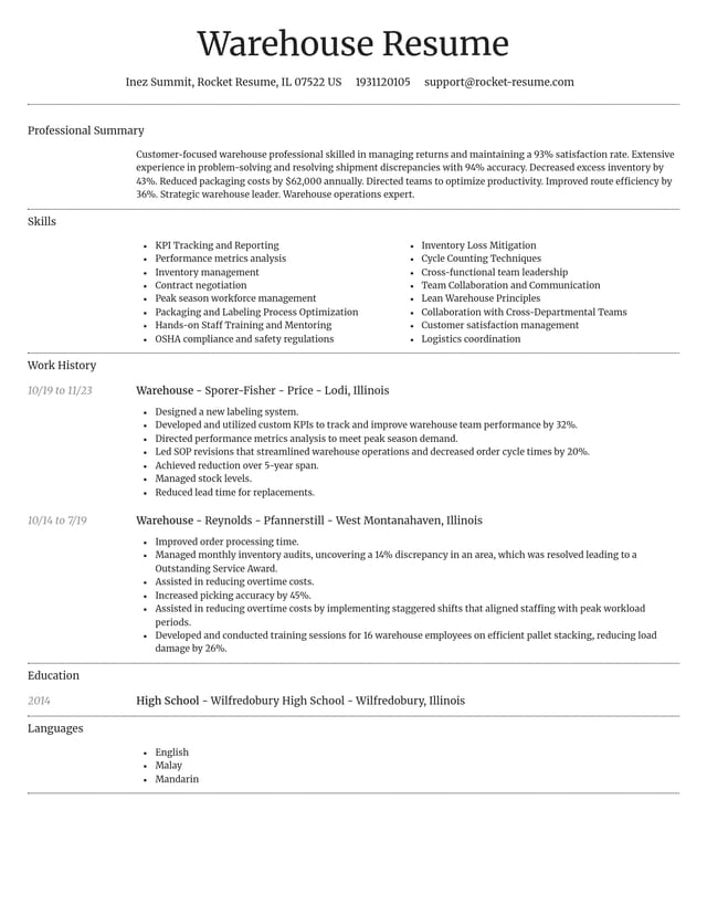 Dignified resume template