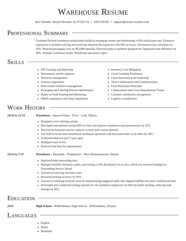 Director resume template