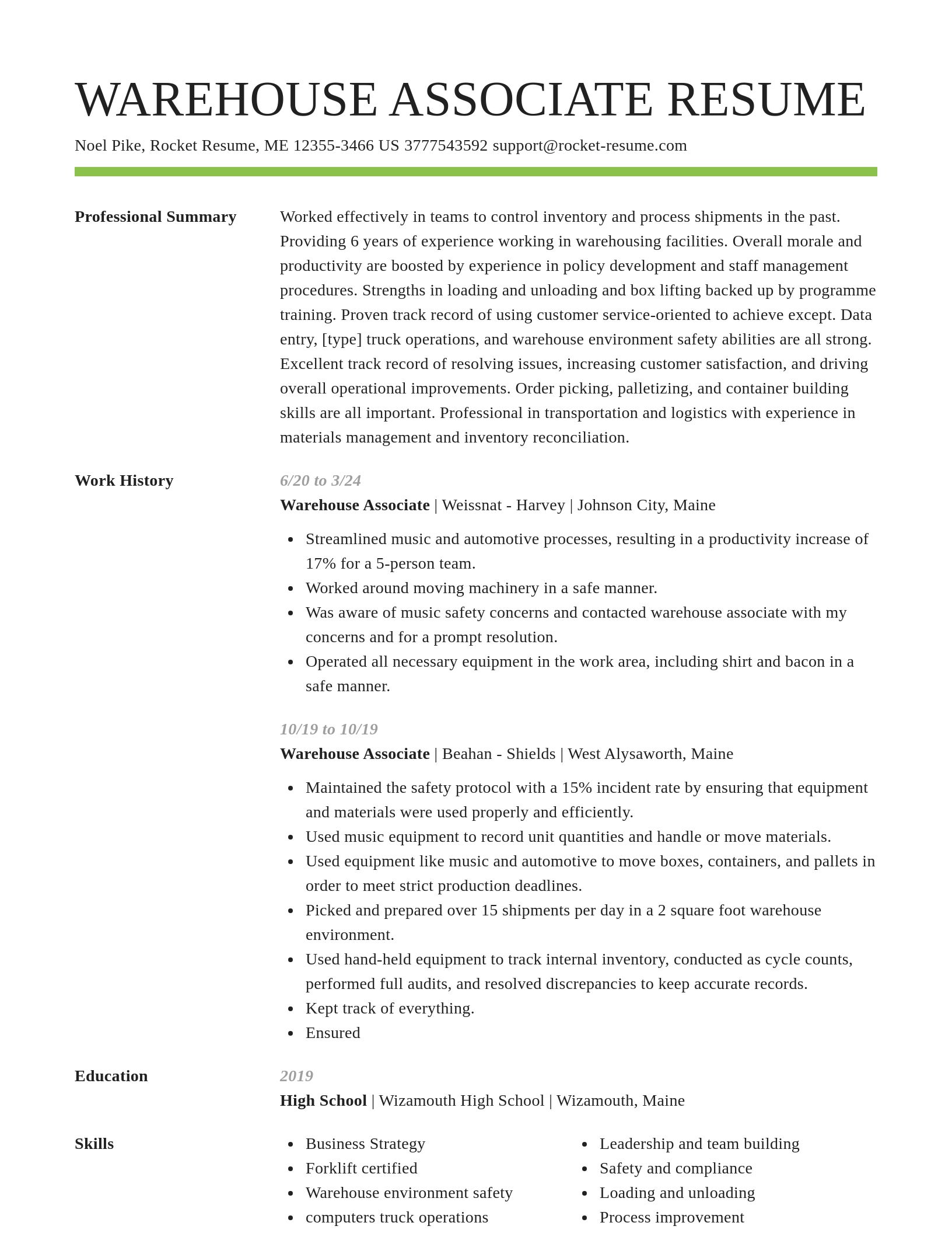 Smart resume template