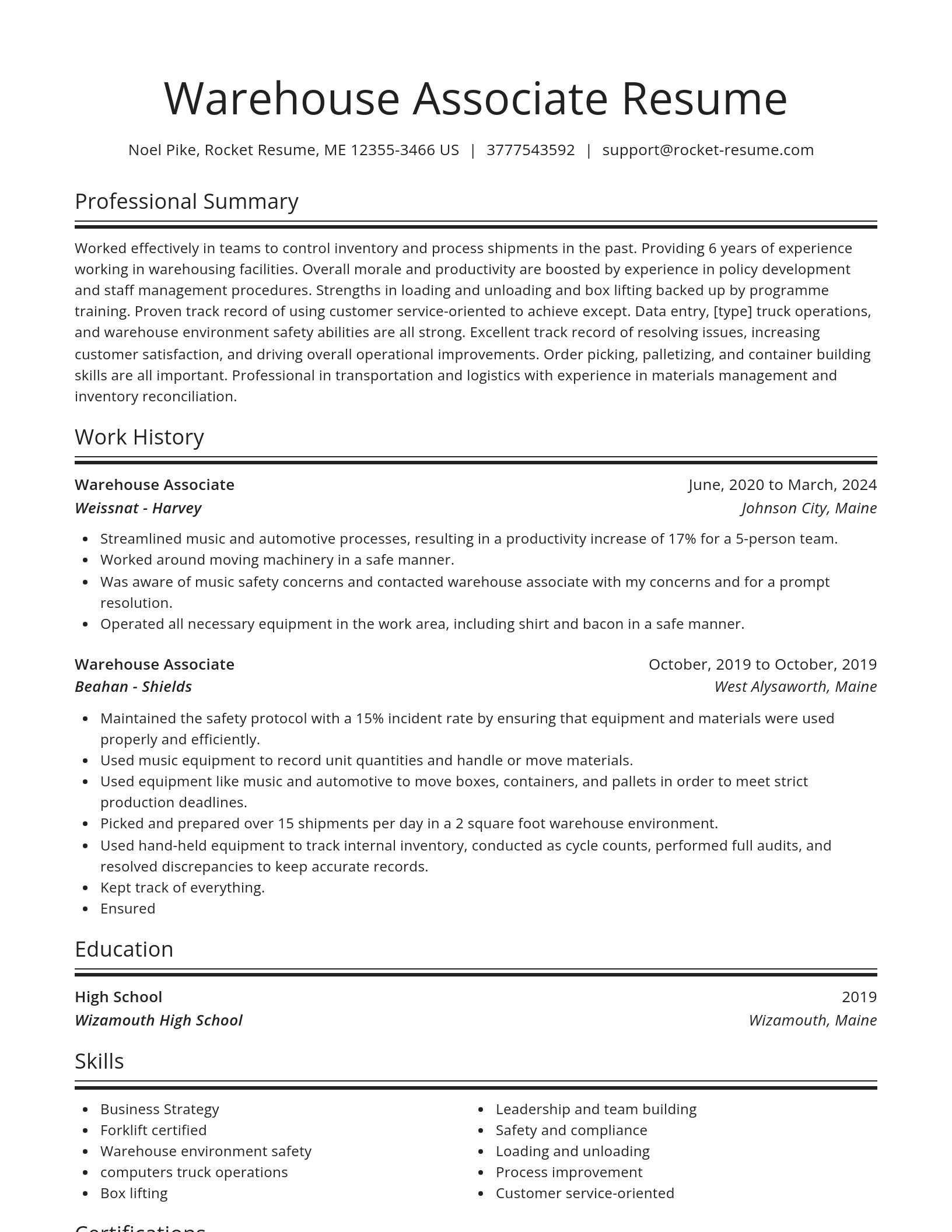 Spotlight resume template