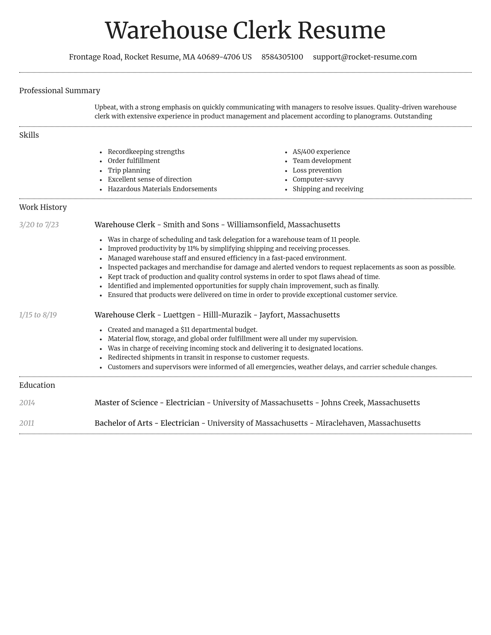 Dignified resume template