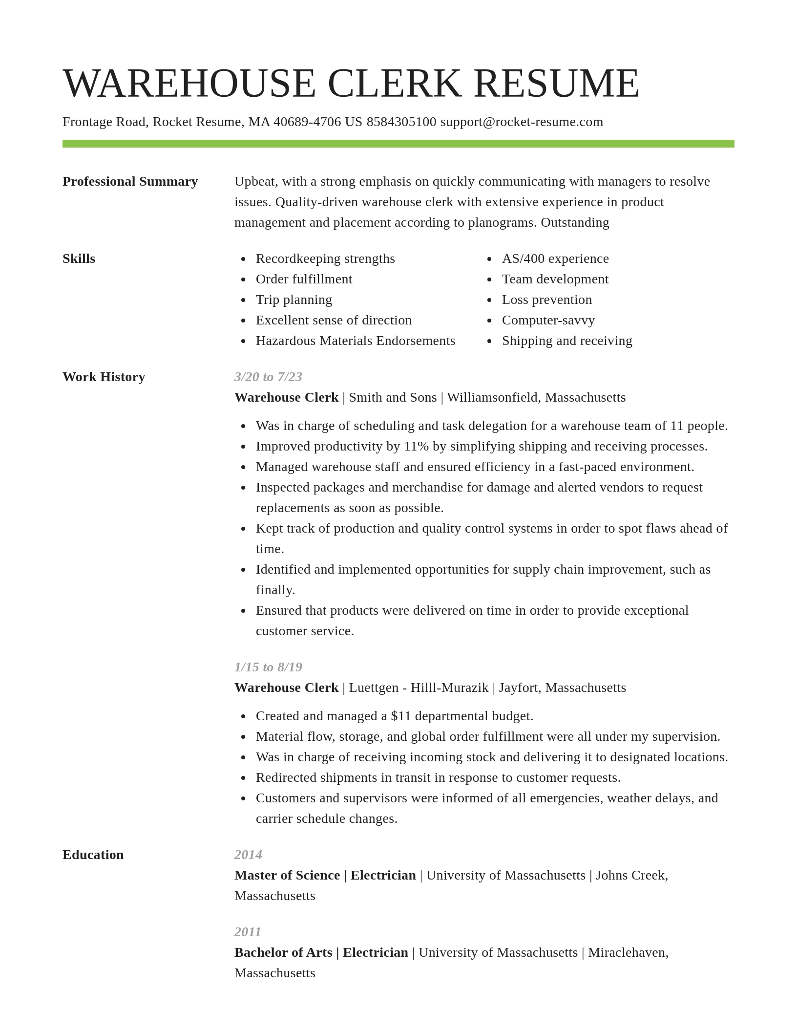 Smart resume template