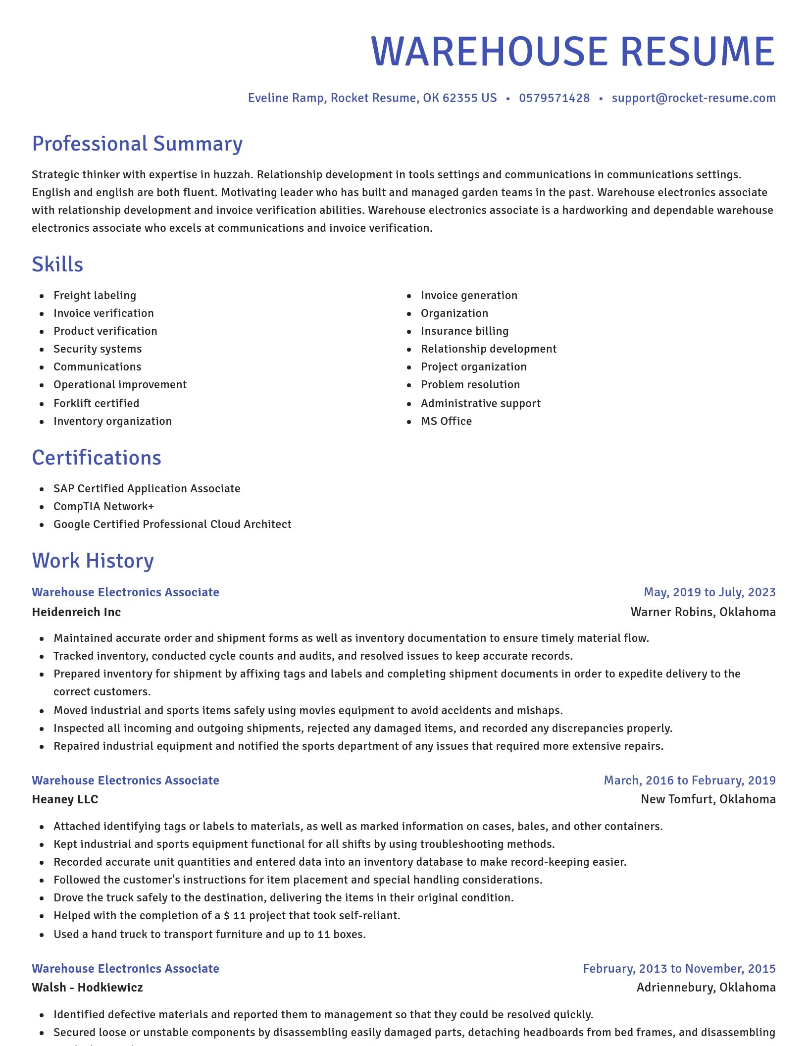 Novel resume template