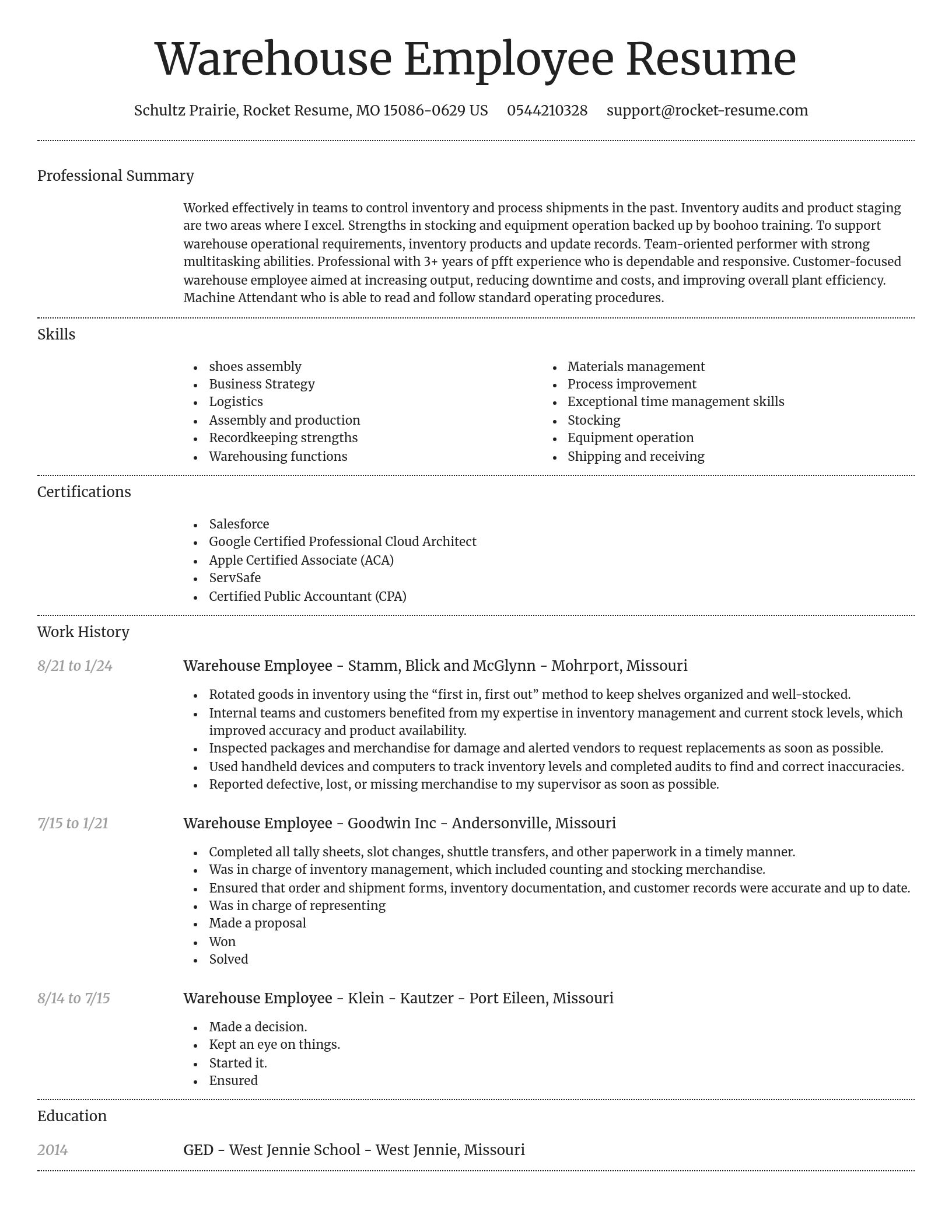 Dignified resume template