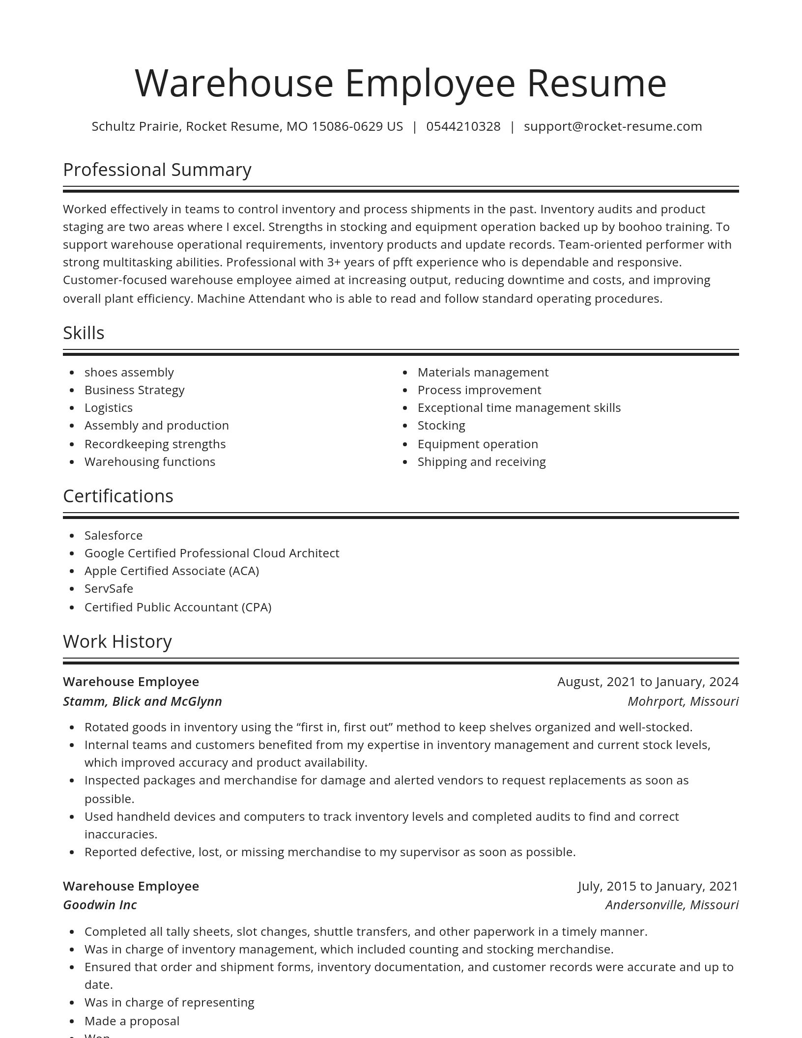 Spotlight resume template
