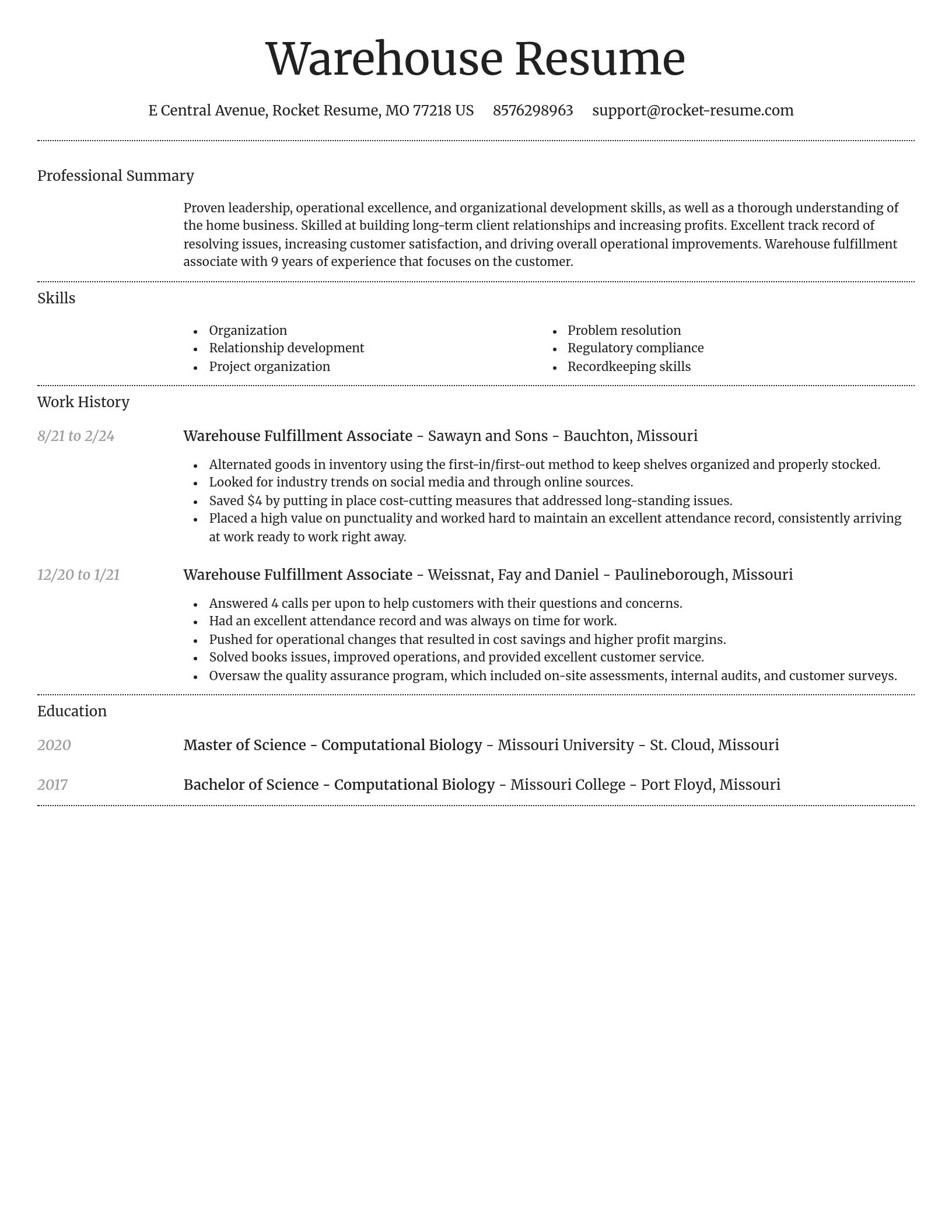 Dignified resume template