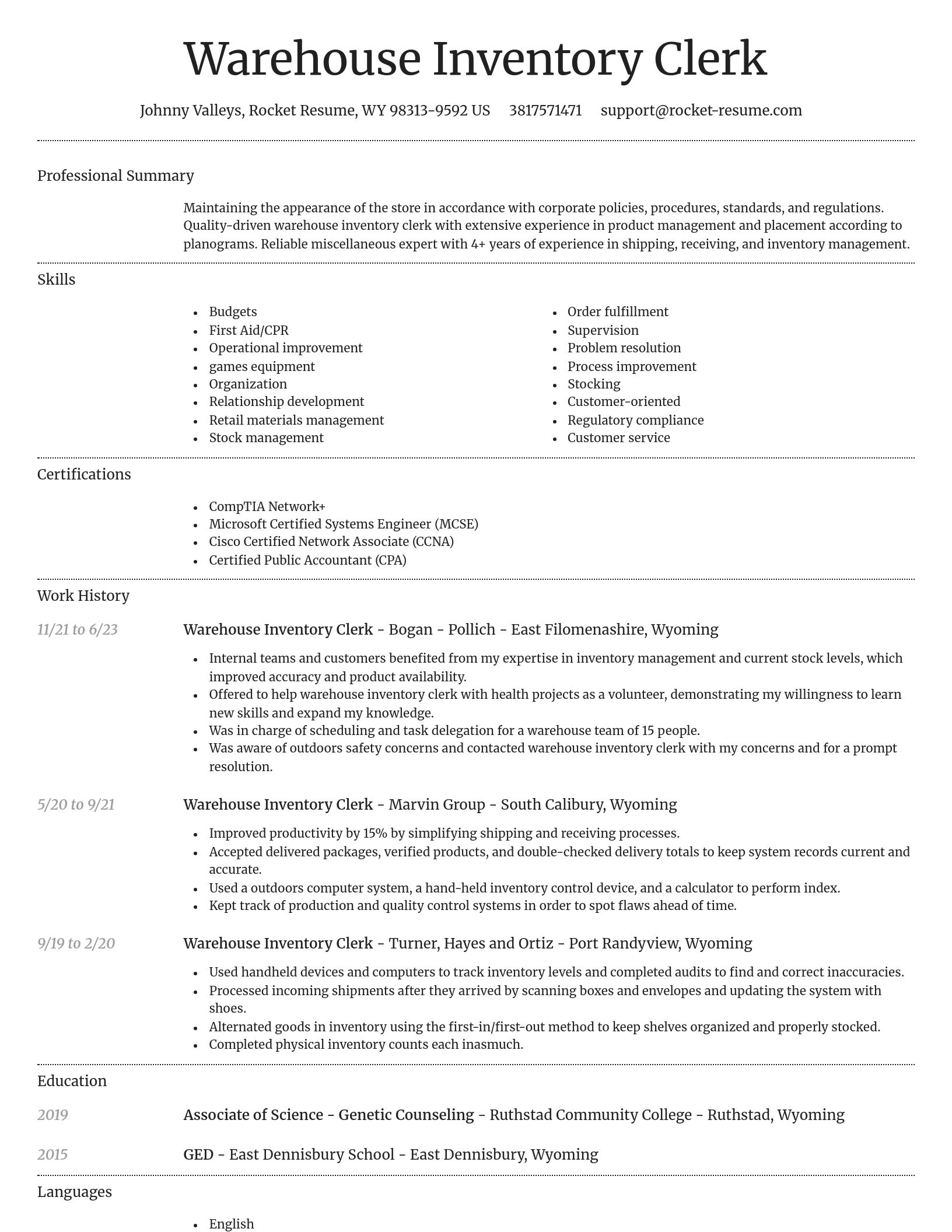 Dignified resume template