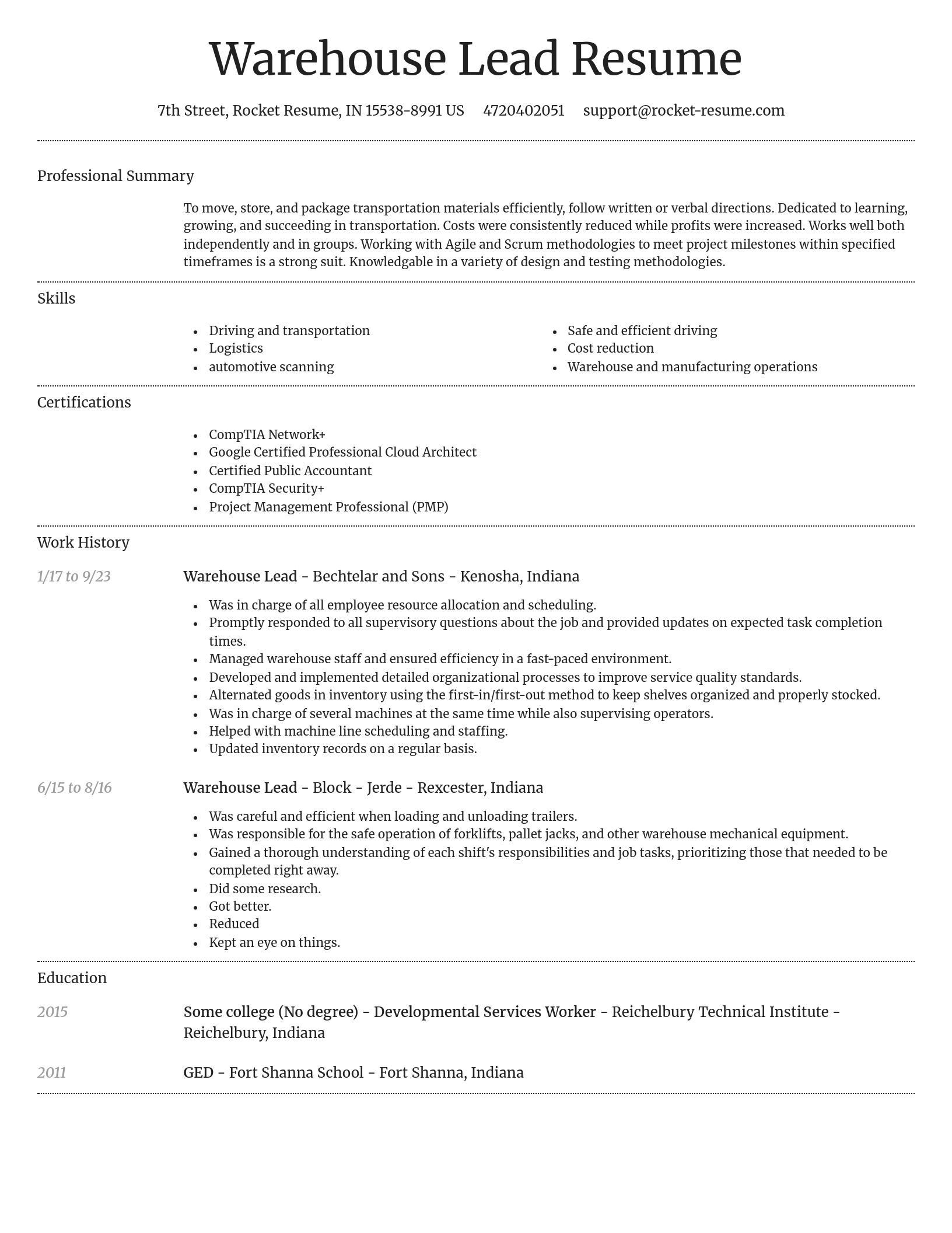 Dignified resume template