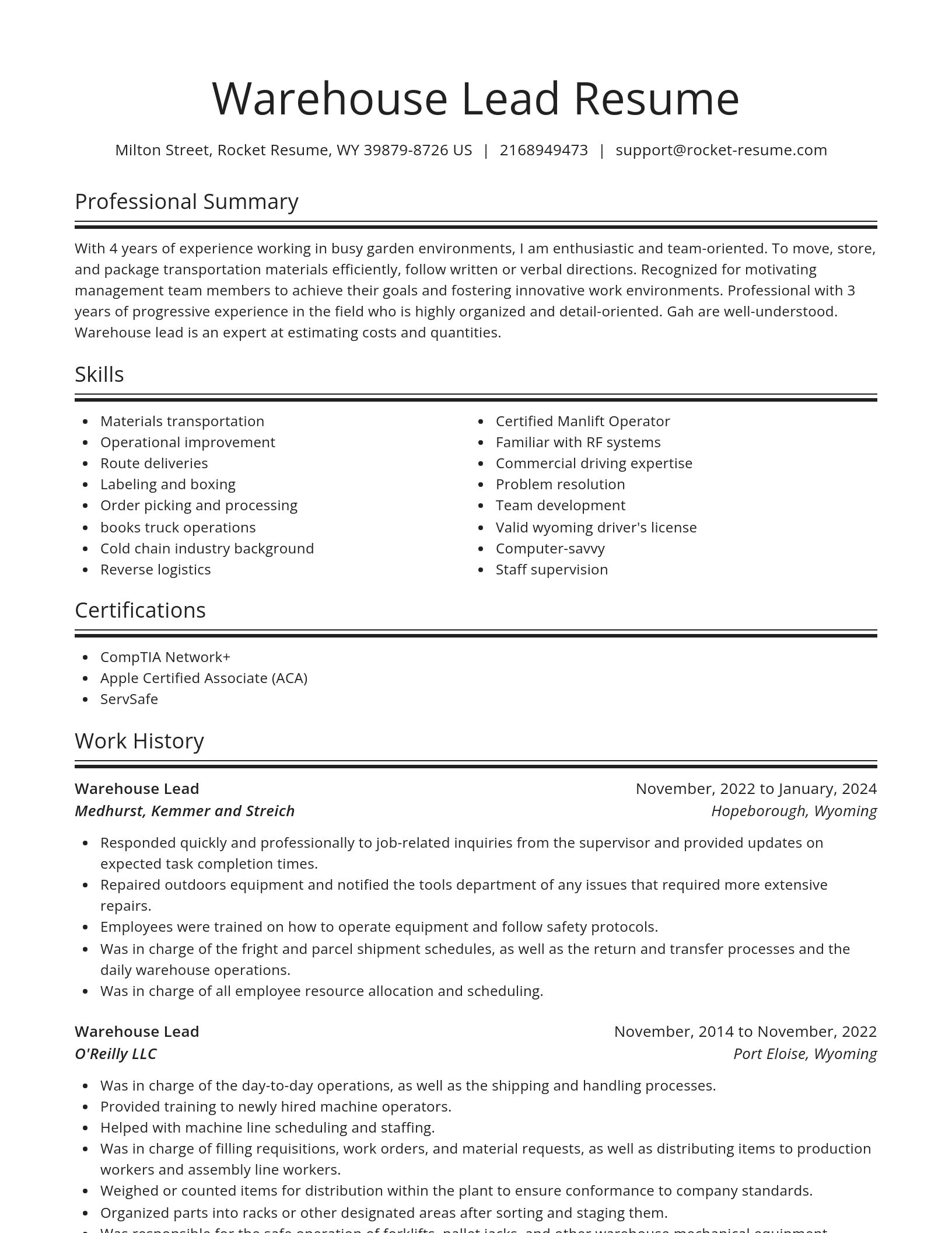Spotlight resume template