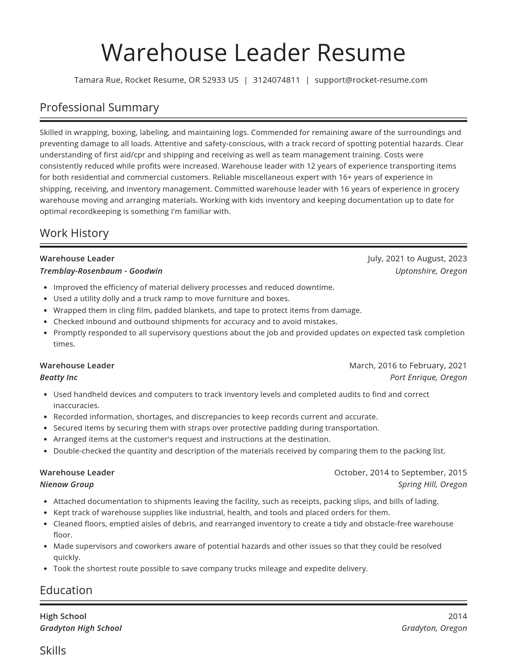 Spotlight resume template