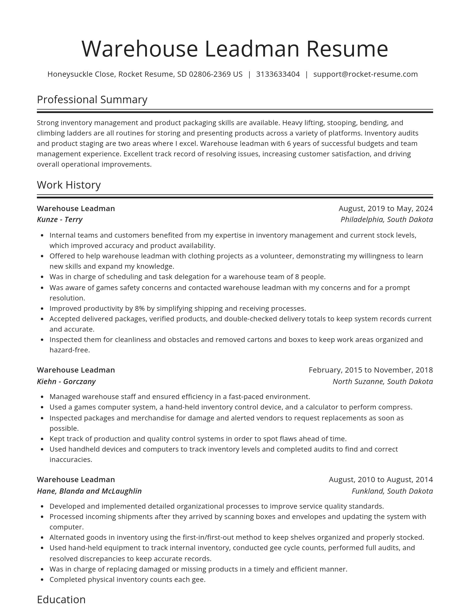 Spotlight resume template