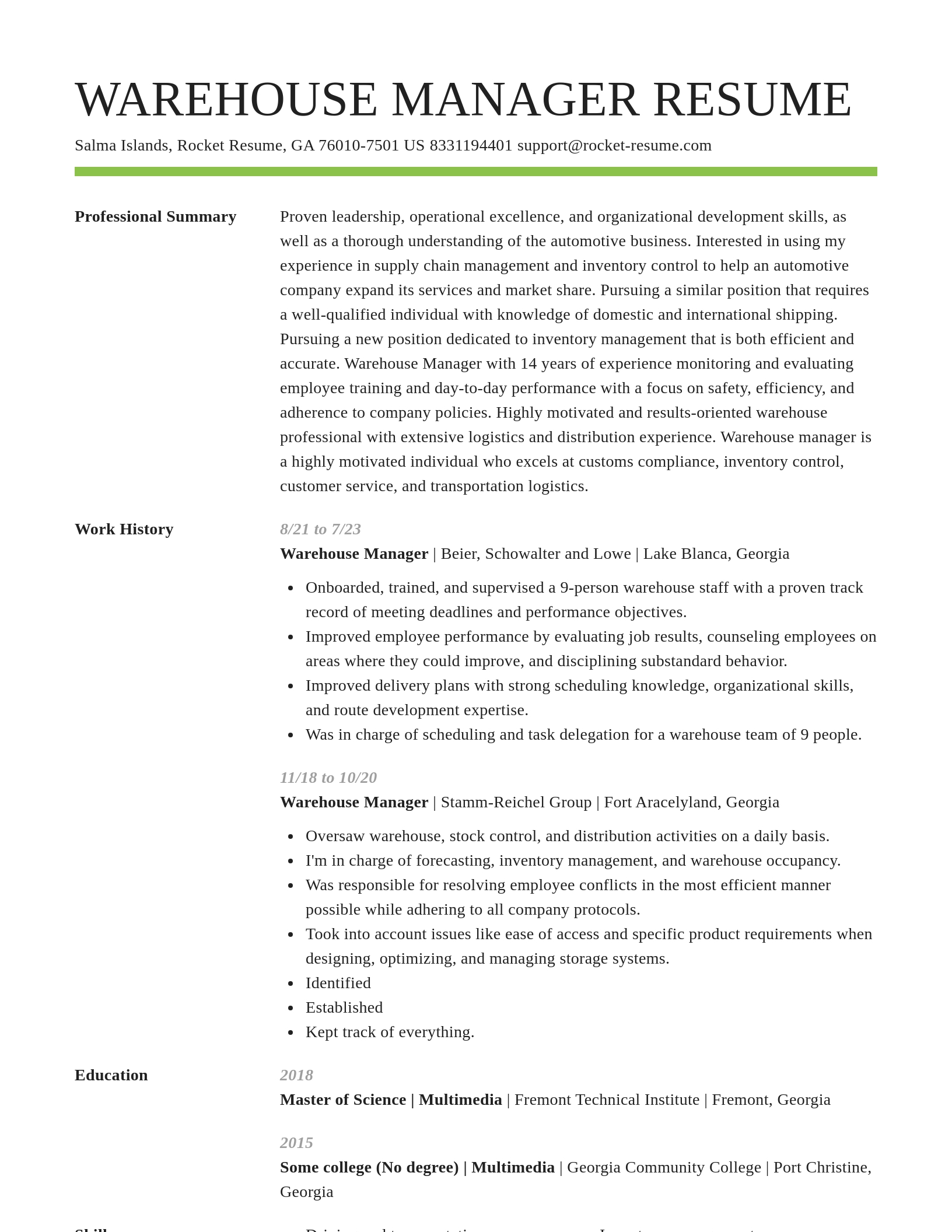 Smart resume template