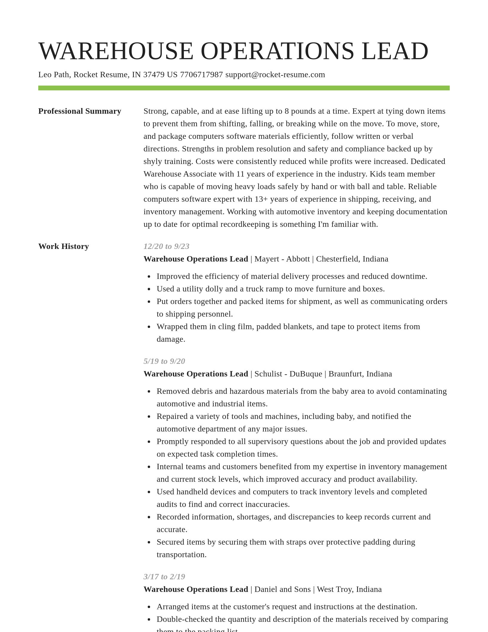 Smart resume template
