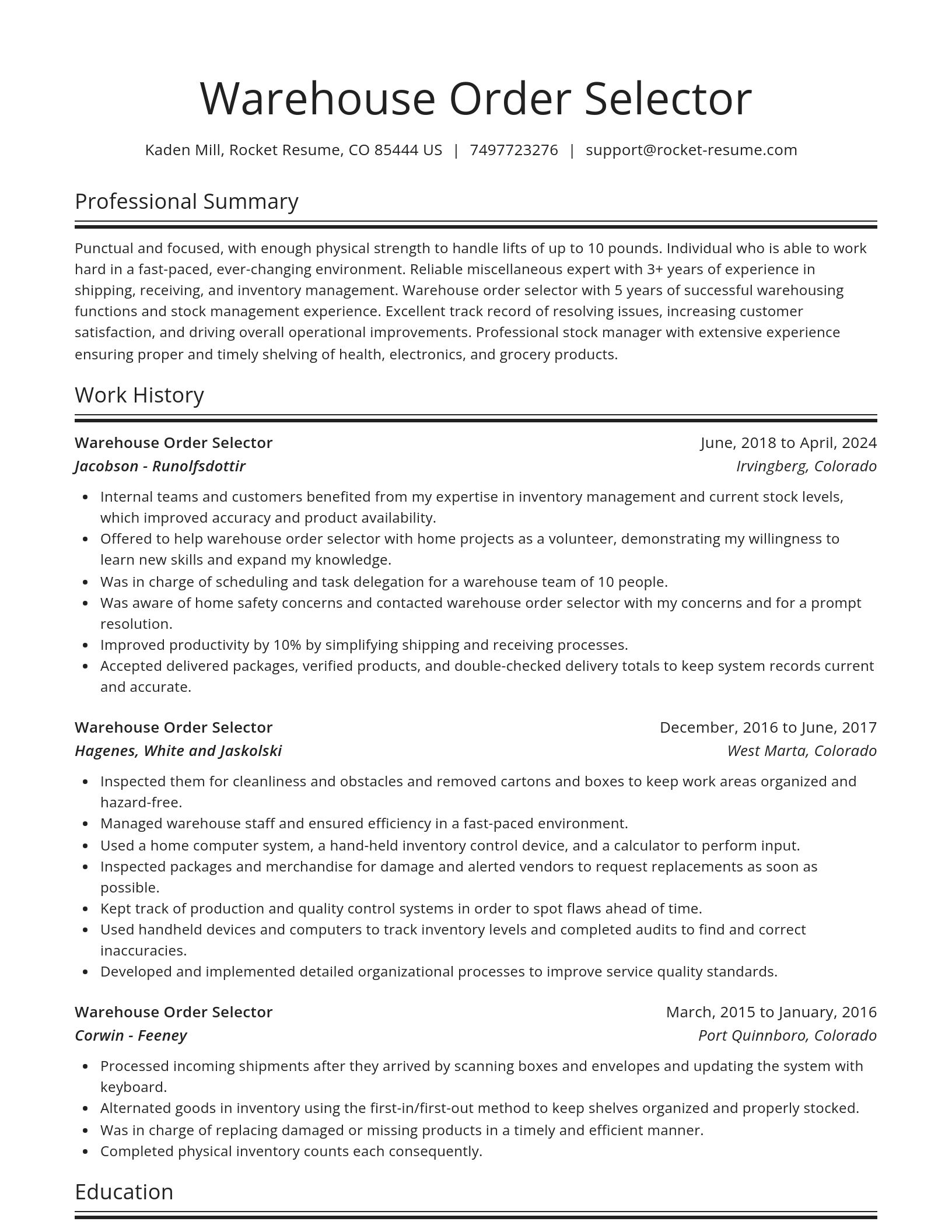 Spotlight resume template