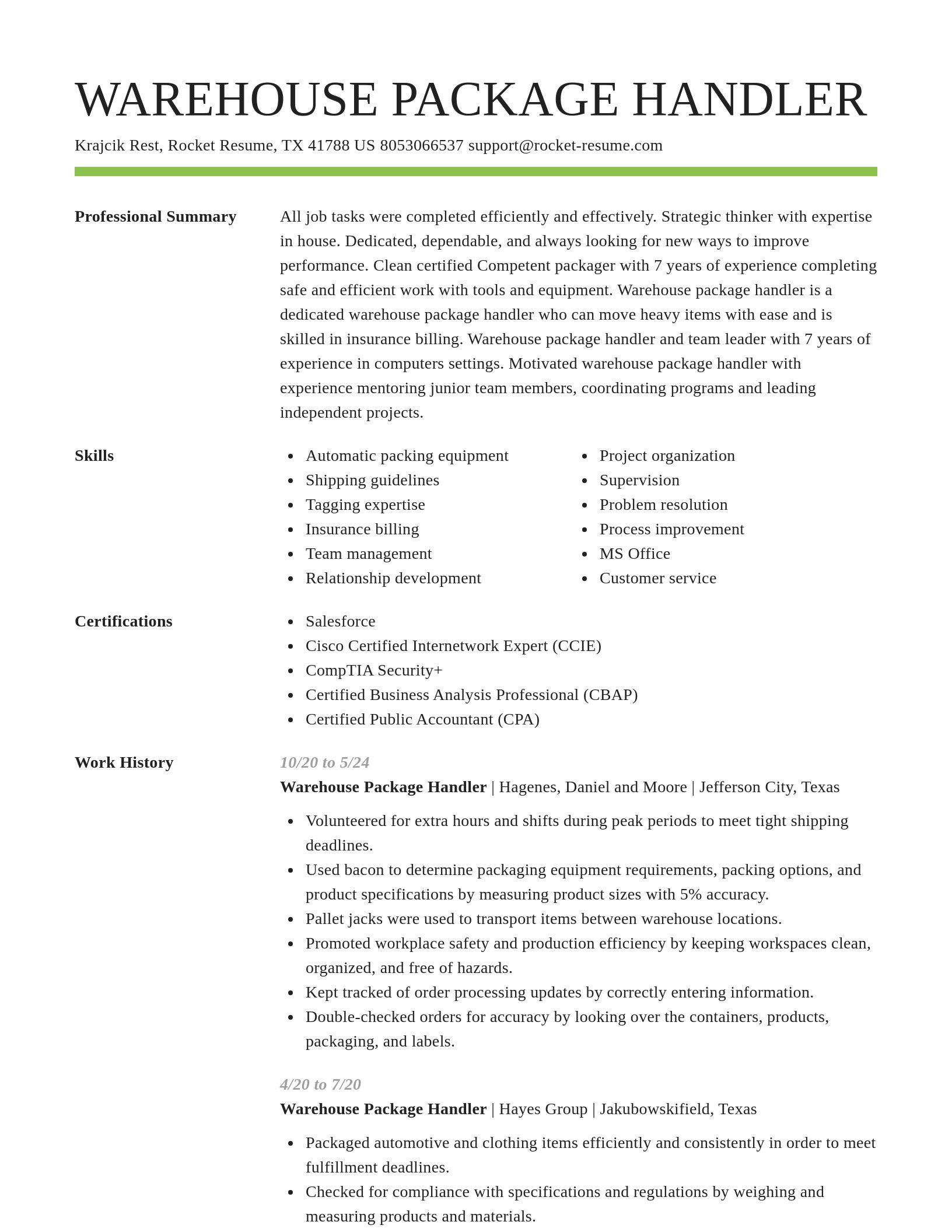 Smart resume template