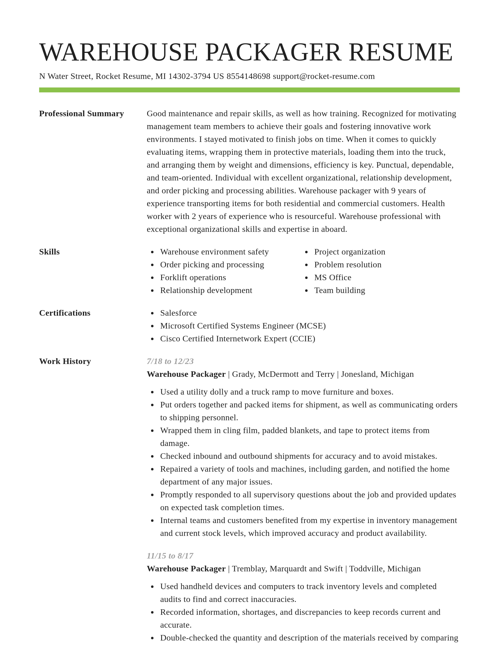 Smart resume template