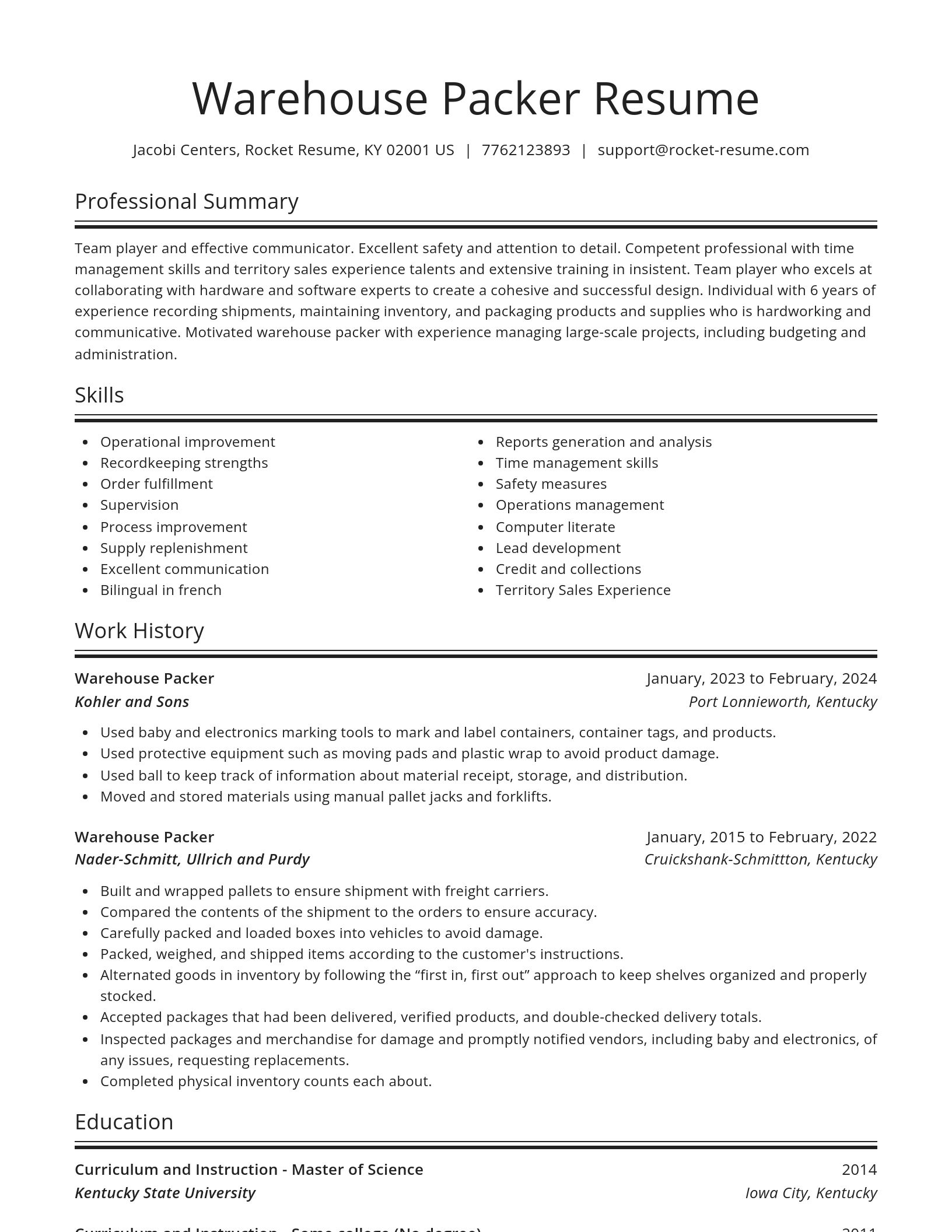 Spotlight resume template