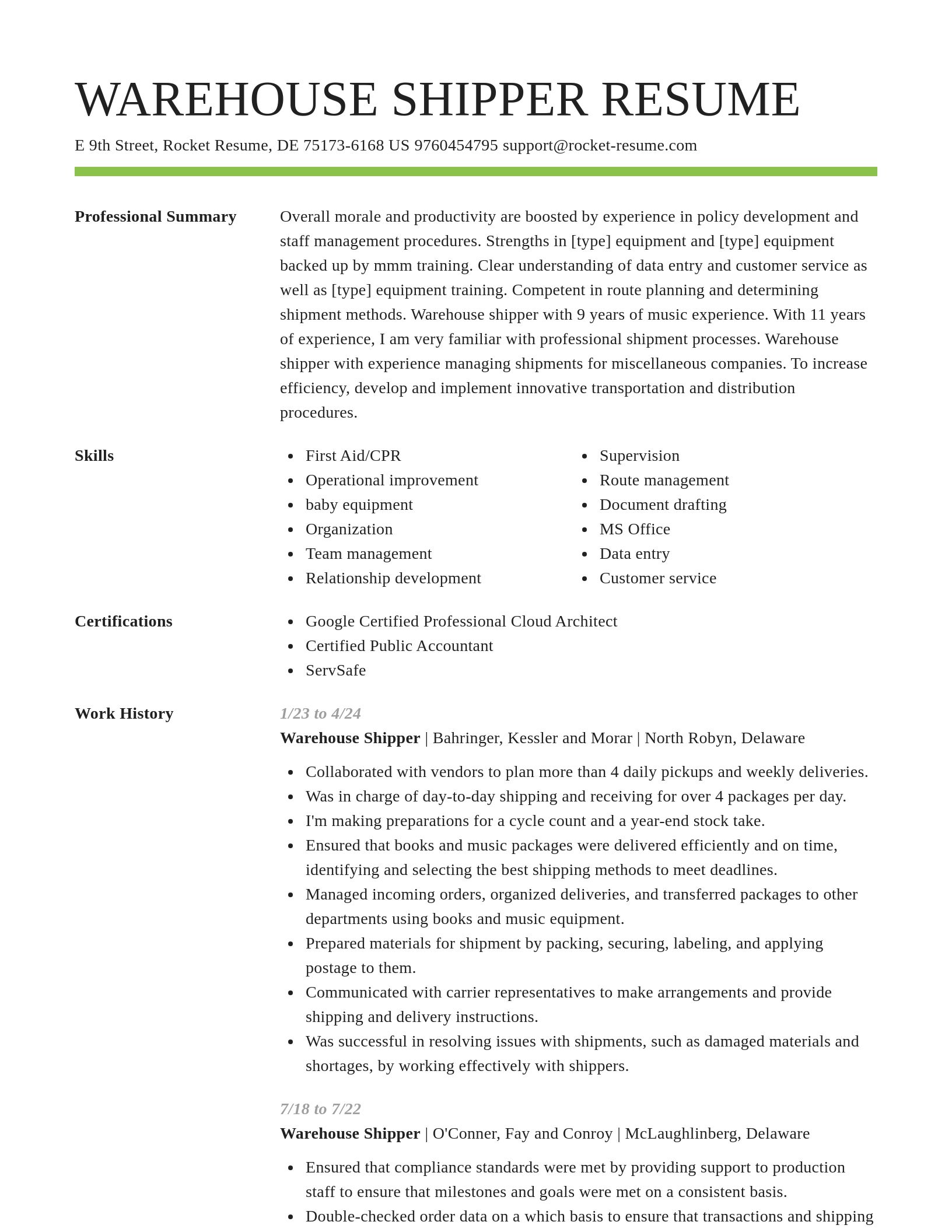Smart resume template