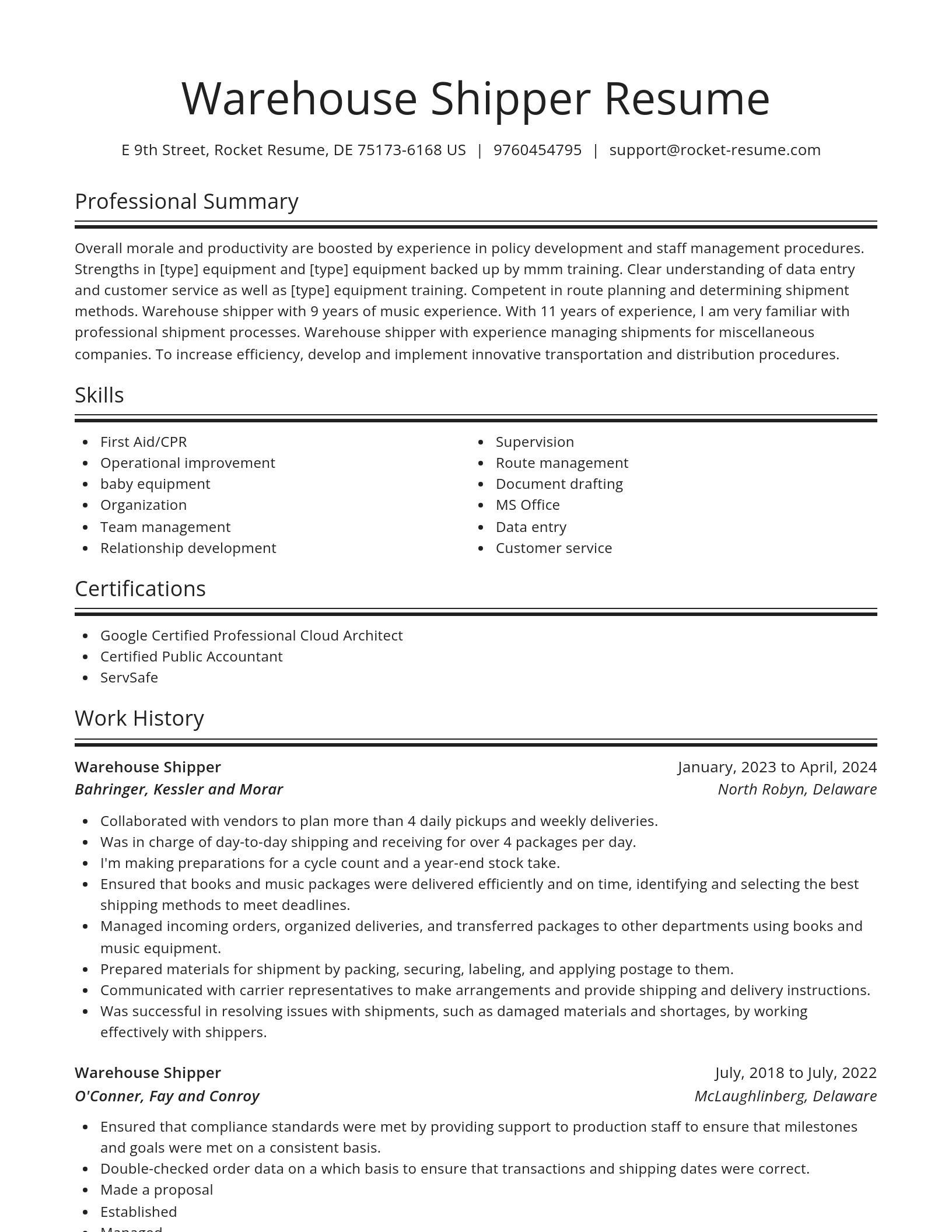Spotlight resume template