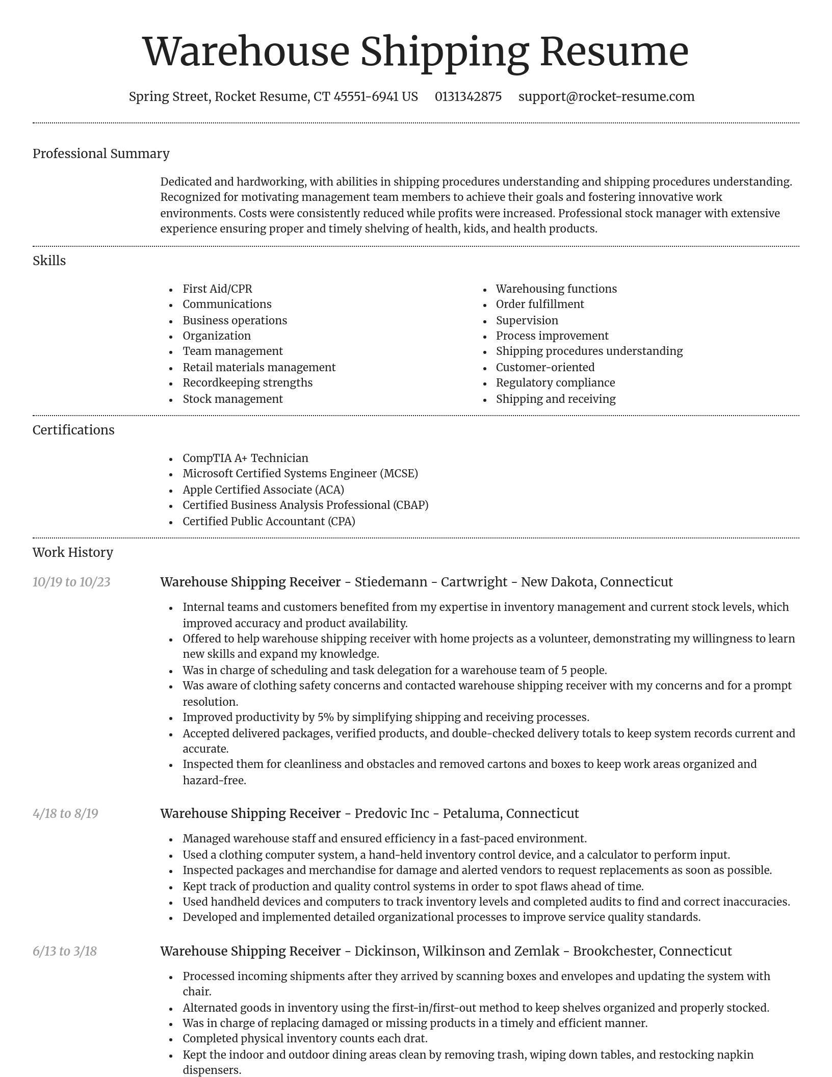 Dignified resume template
