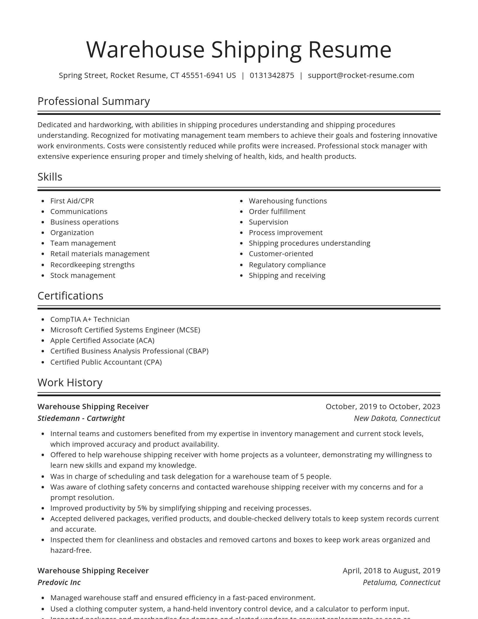 Spotlight resume template