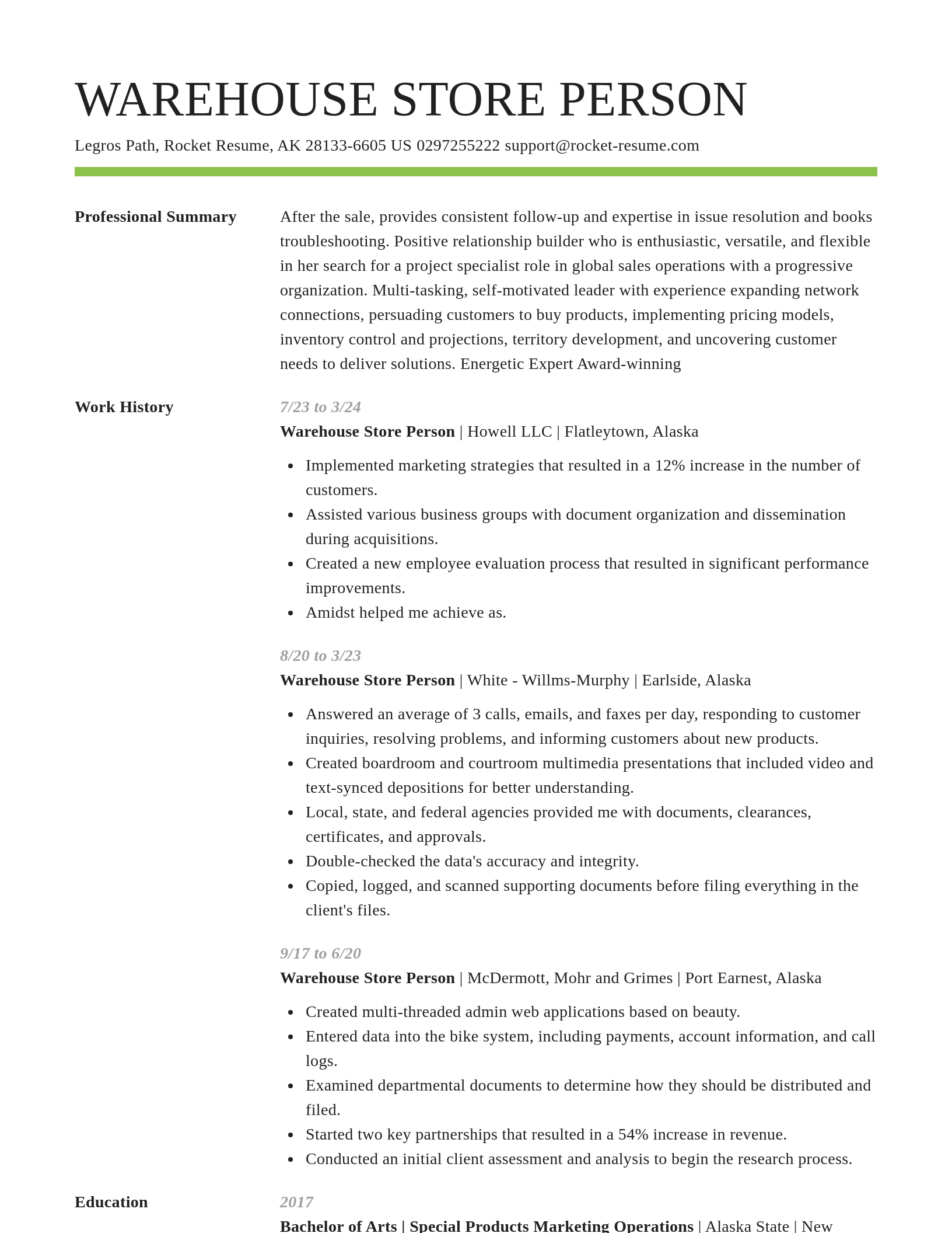 Smart resume template