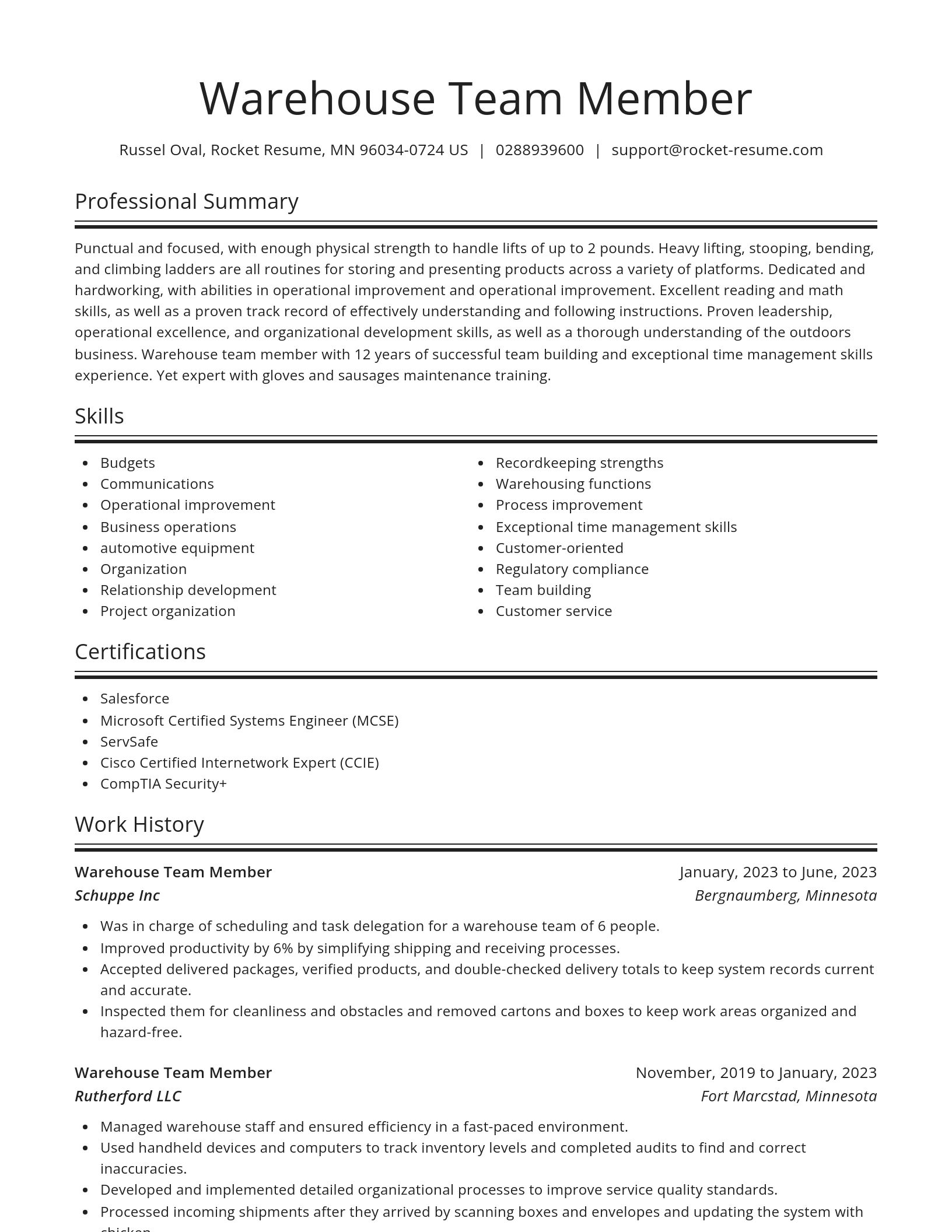 Spotlight resume template
