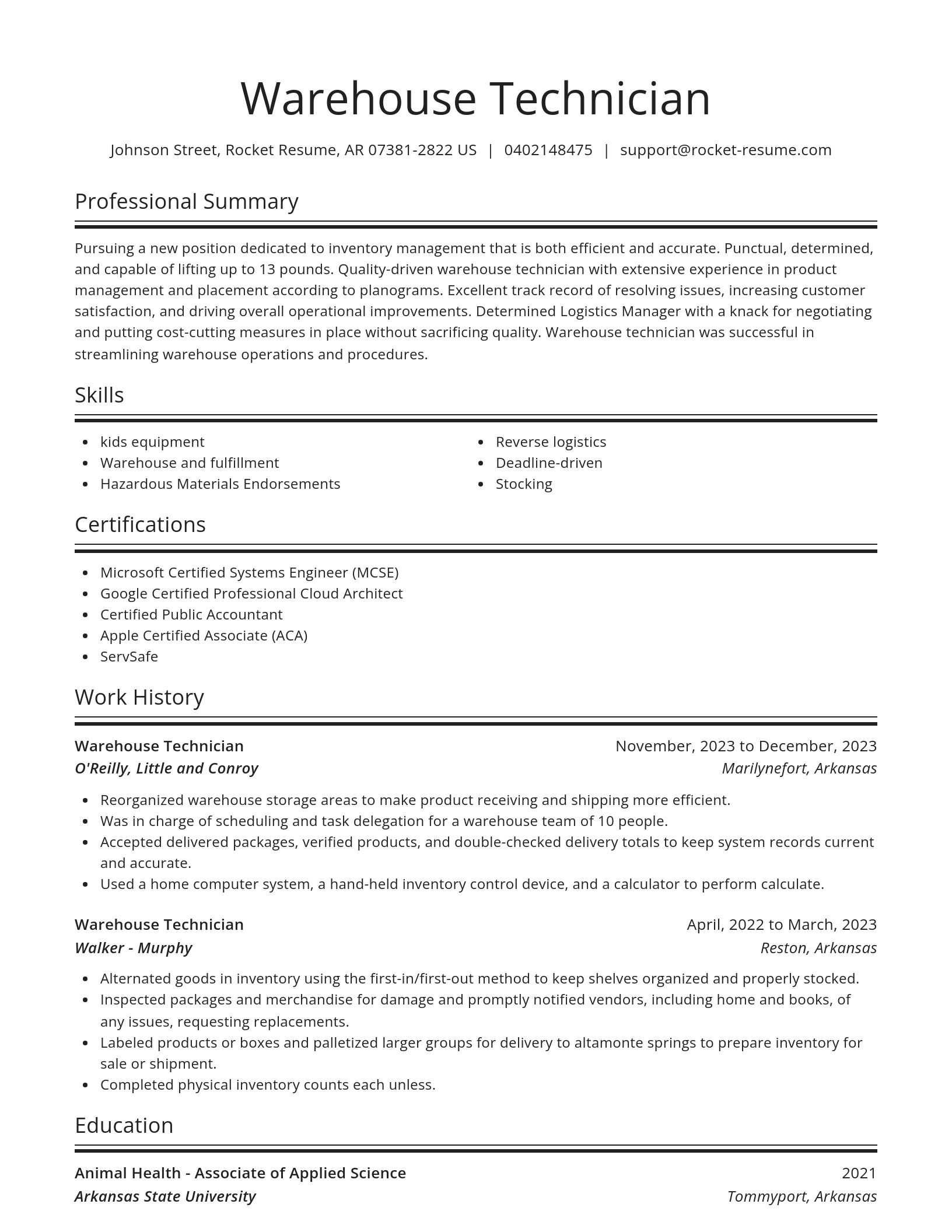 Spotlight resume template