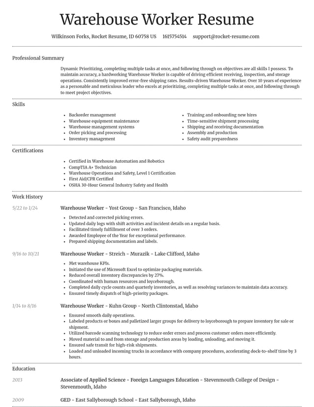 Dignified resume template