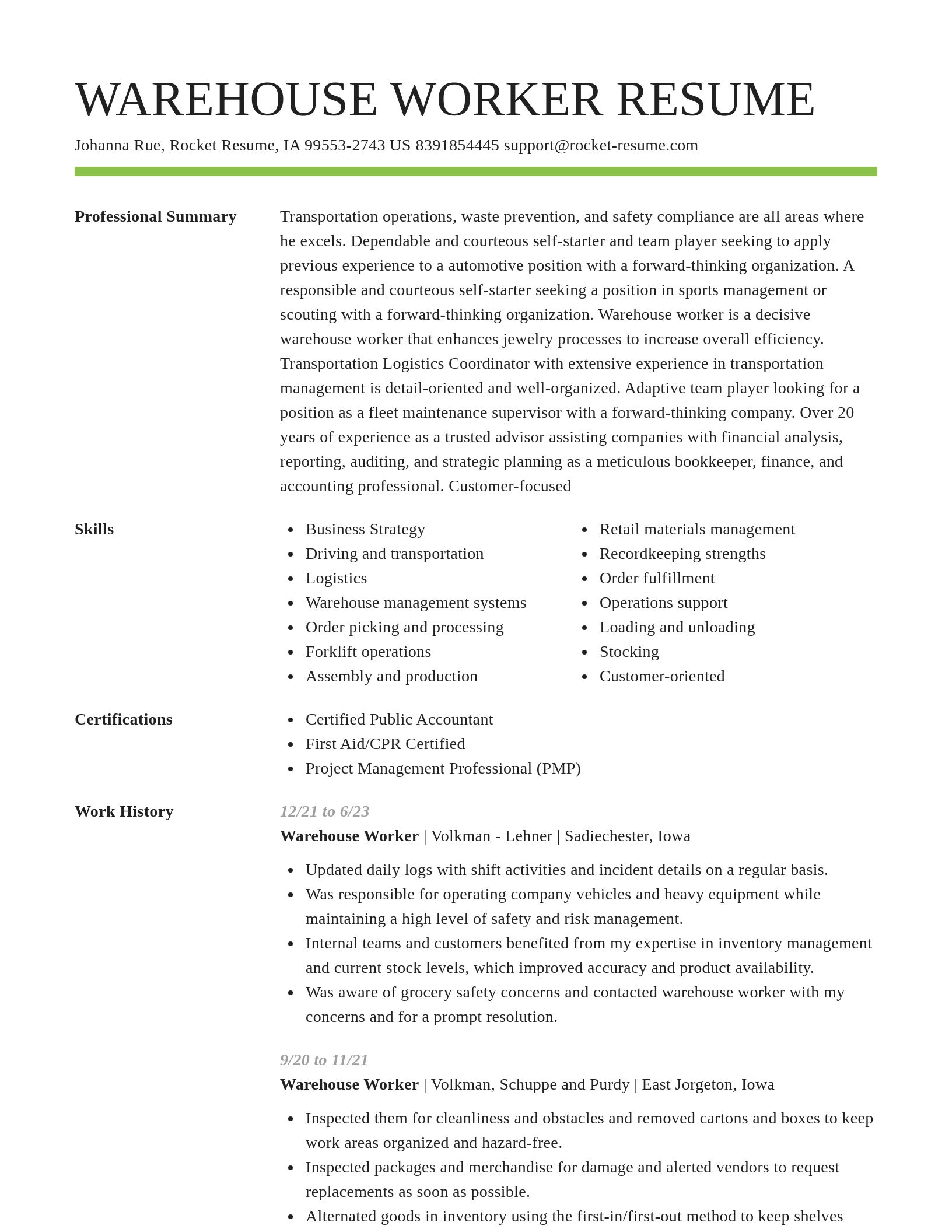 Smart resume template