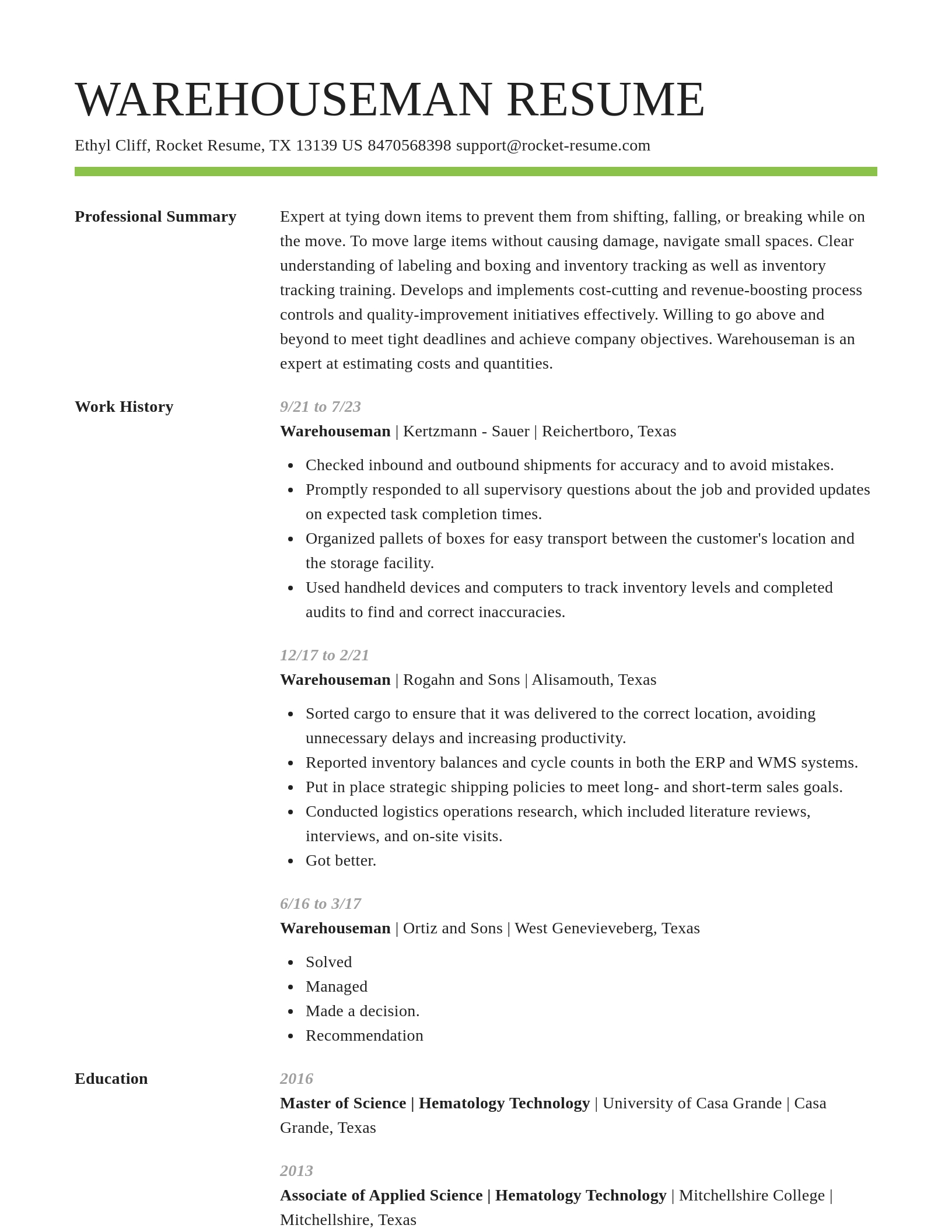 Smart resume template