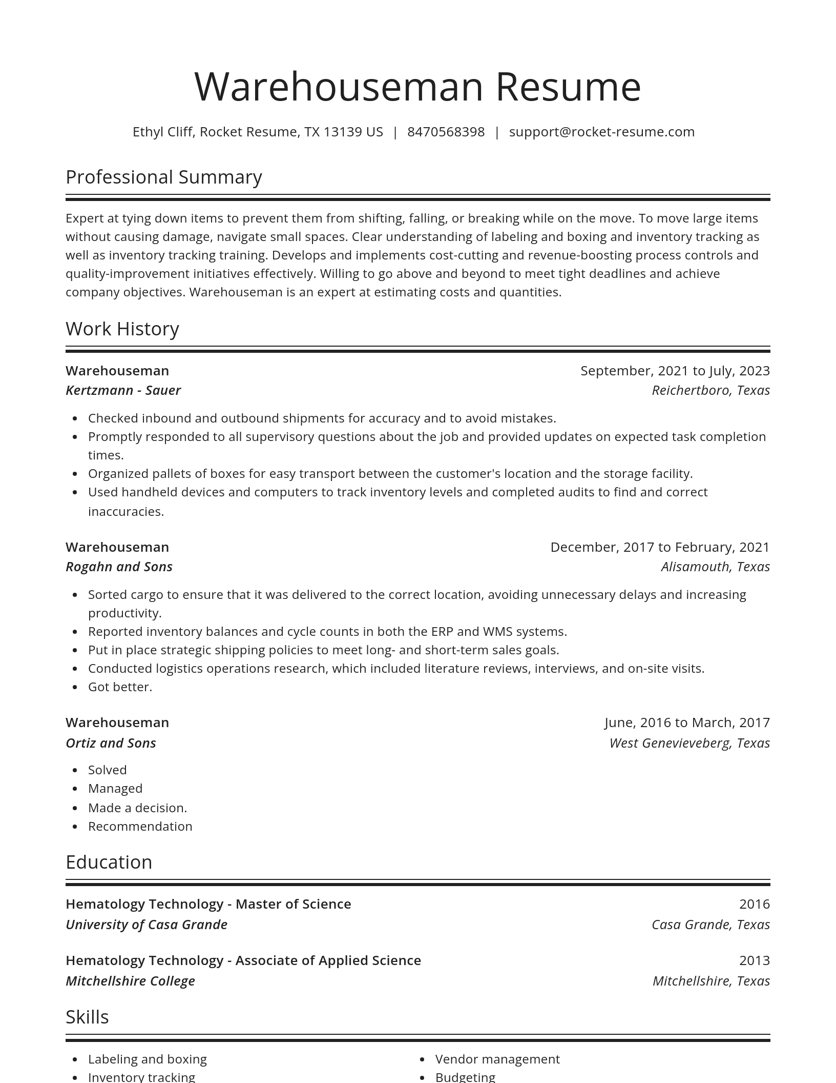 Spotlight resume template
