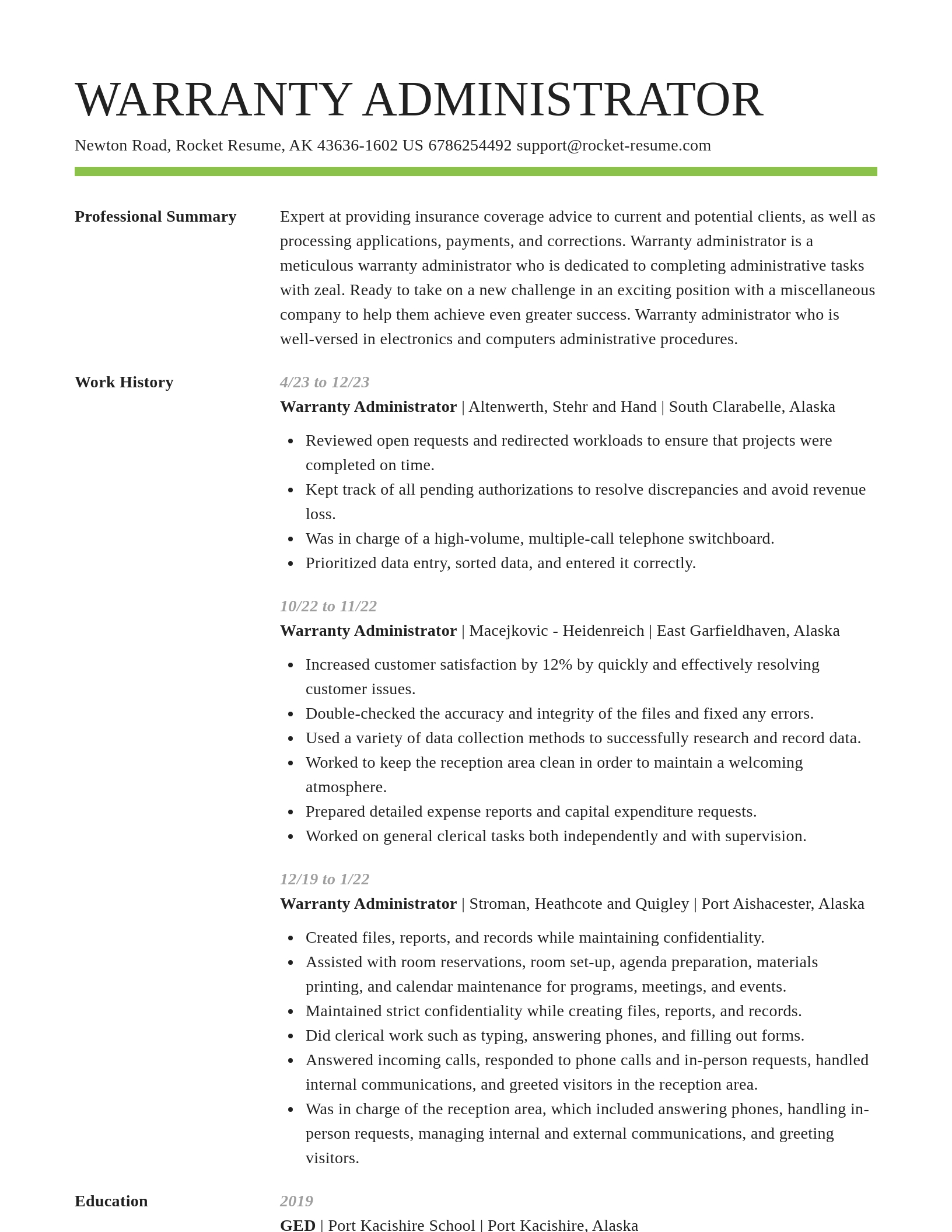 Smart resume template