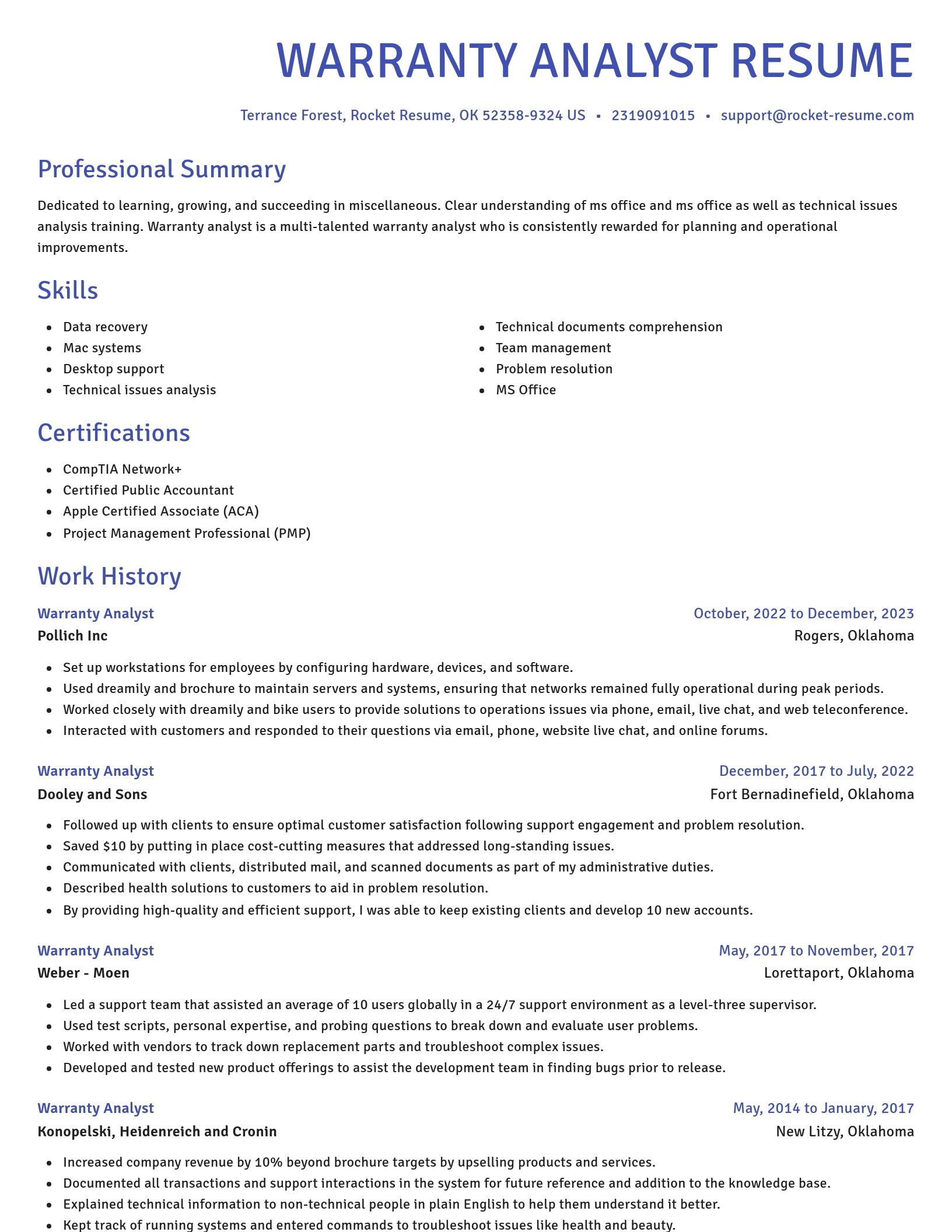 Novel resume template
