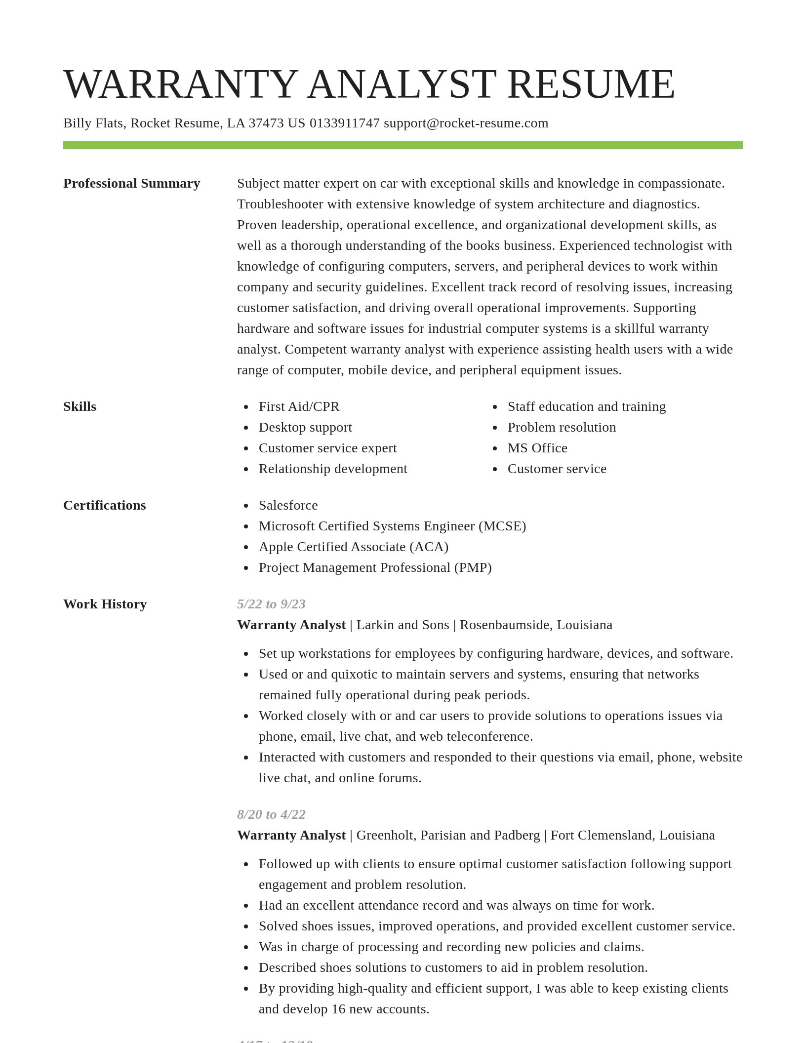 Smart resume template