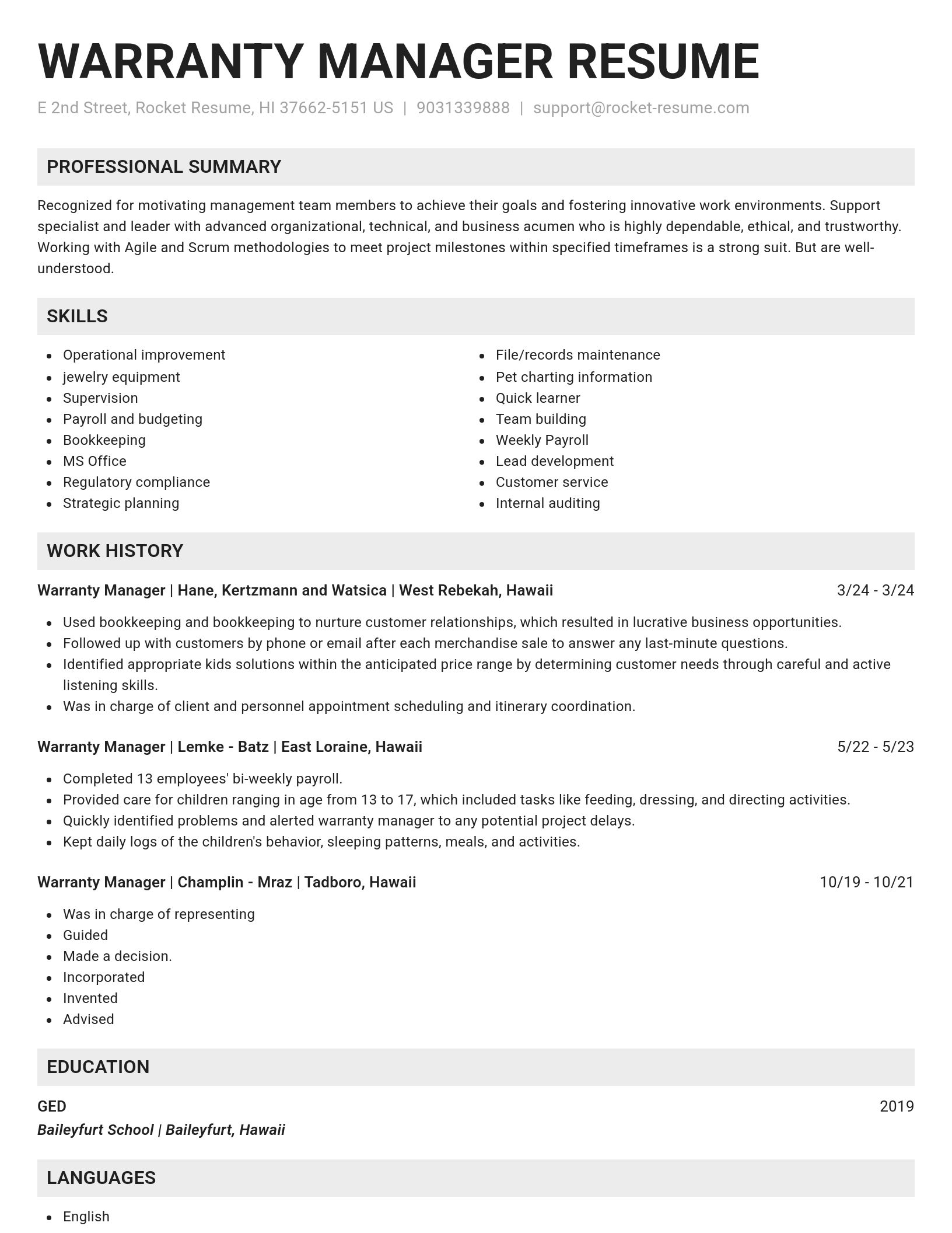 Genius resume template