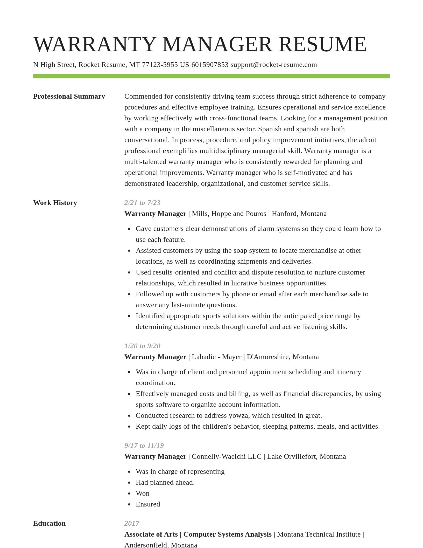 Smart resume template