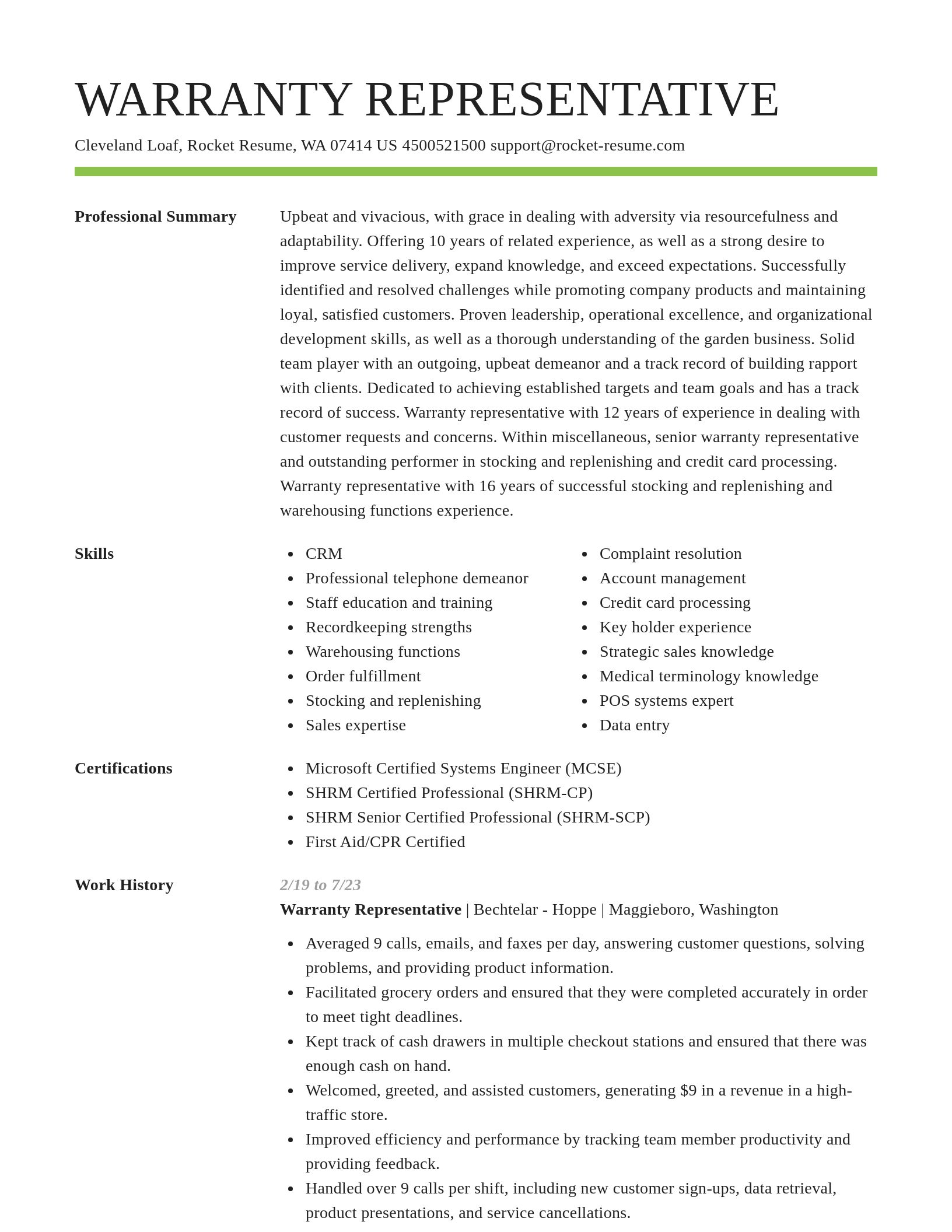 Smart resume template