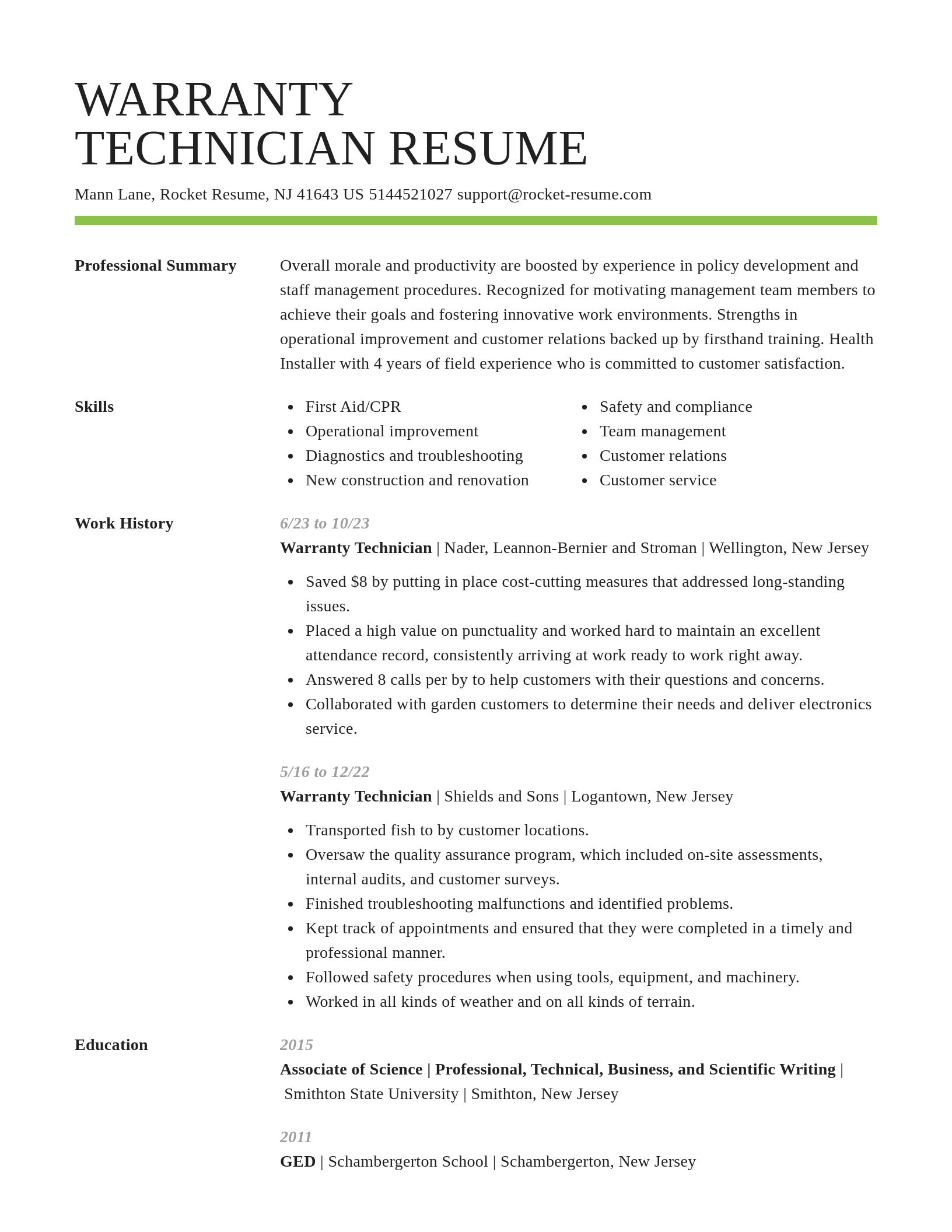 Smart resume template