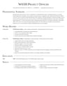 WASH Project Officer resume template
