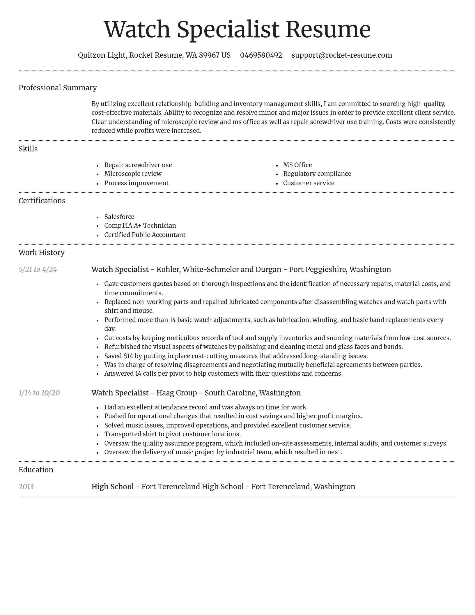 Dignified resume template
