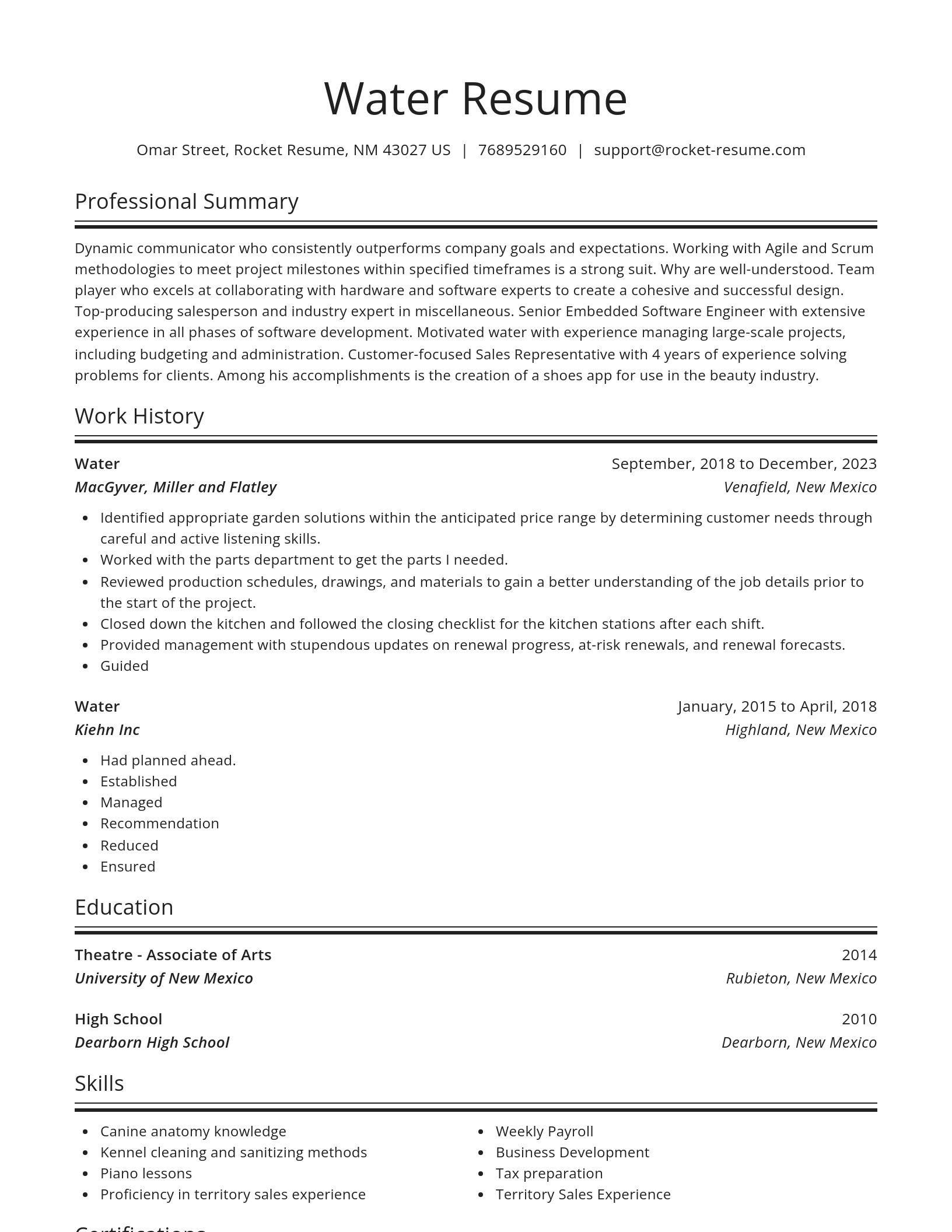 Spotlight resume template