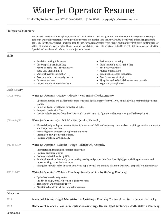 Dignified resume template
